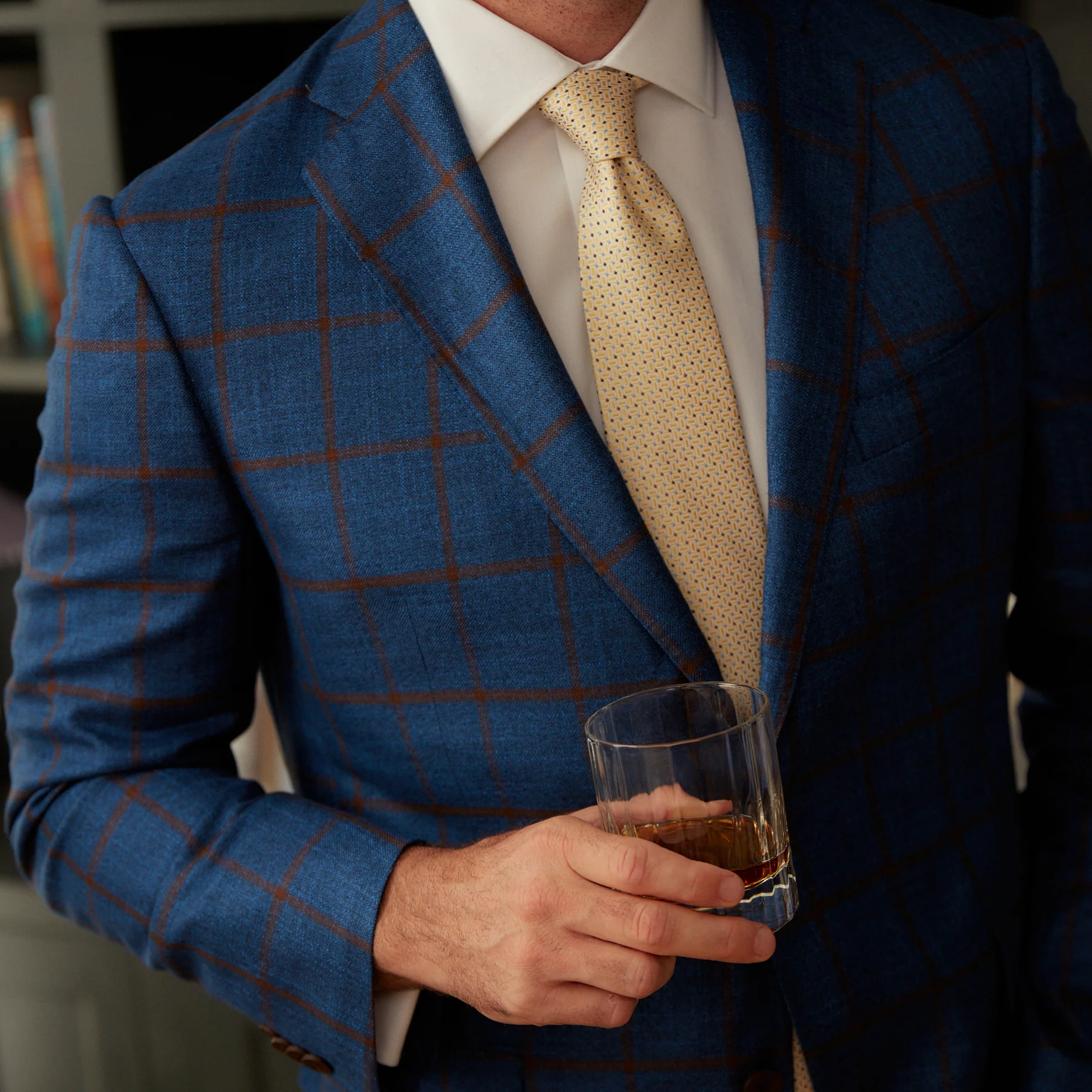 Audubon Royal Blue with Rust Overcheck Sport Coat - Image 3
