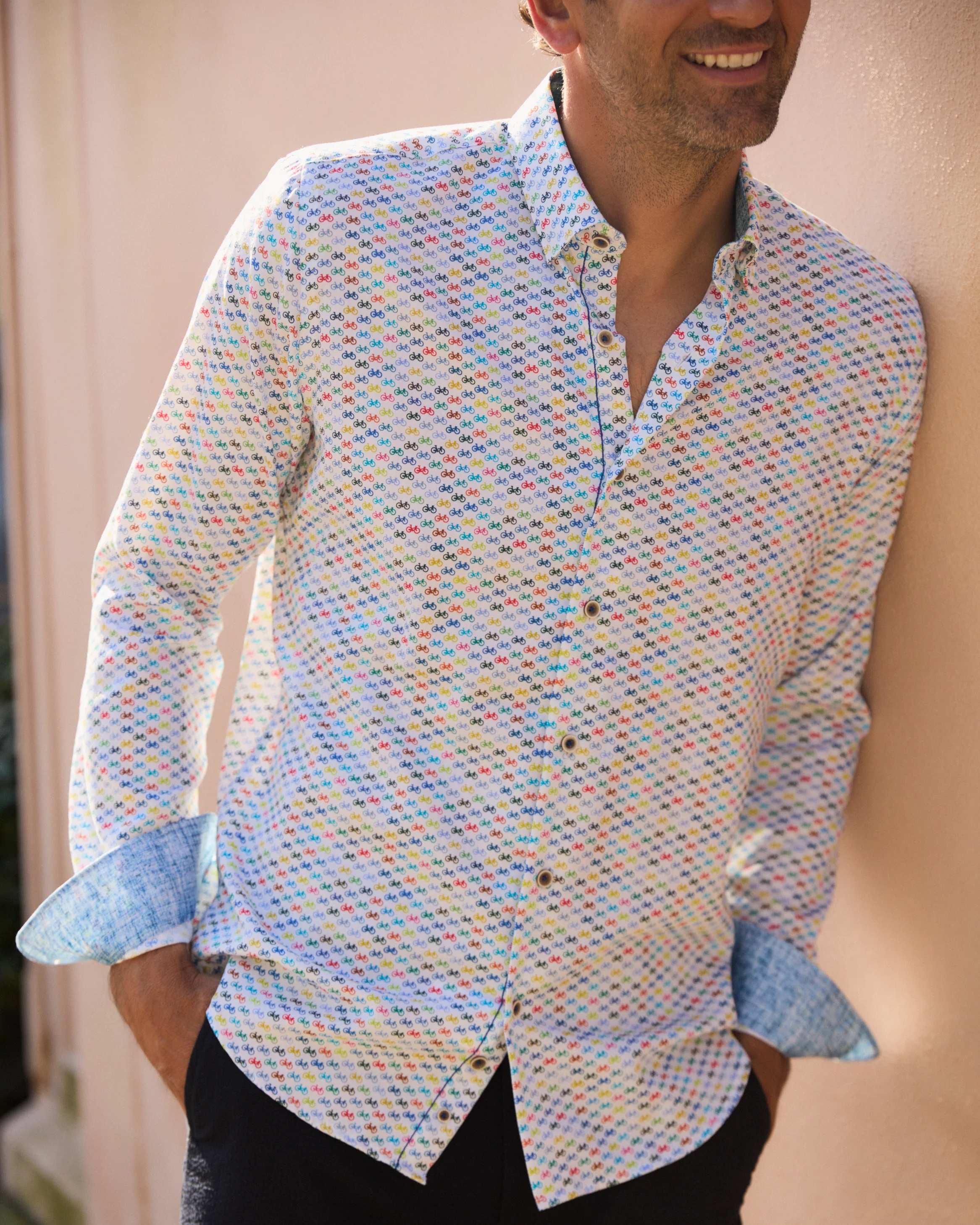 Bilbao Multi-Color Bikes Long Sleeve Shirt - Image 3