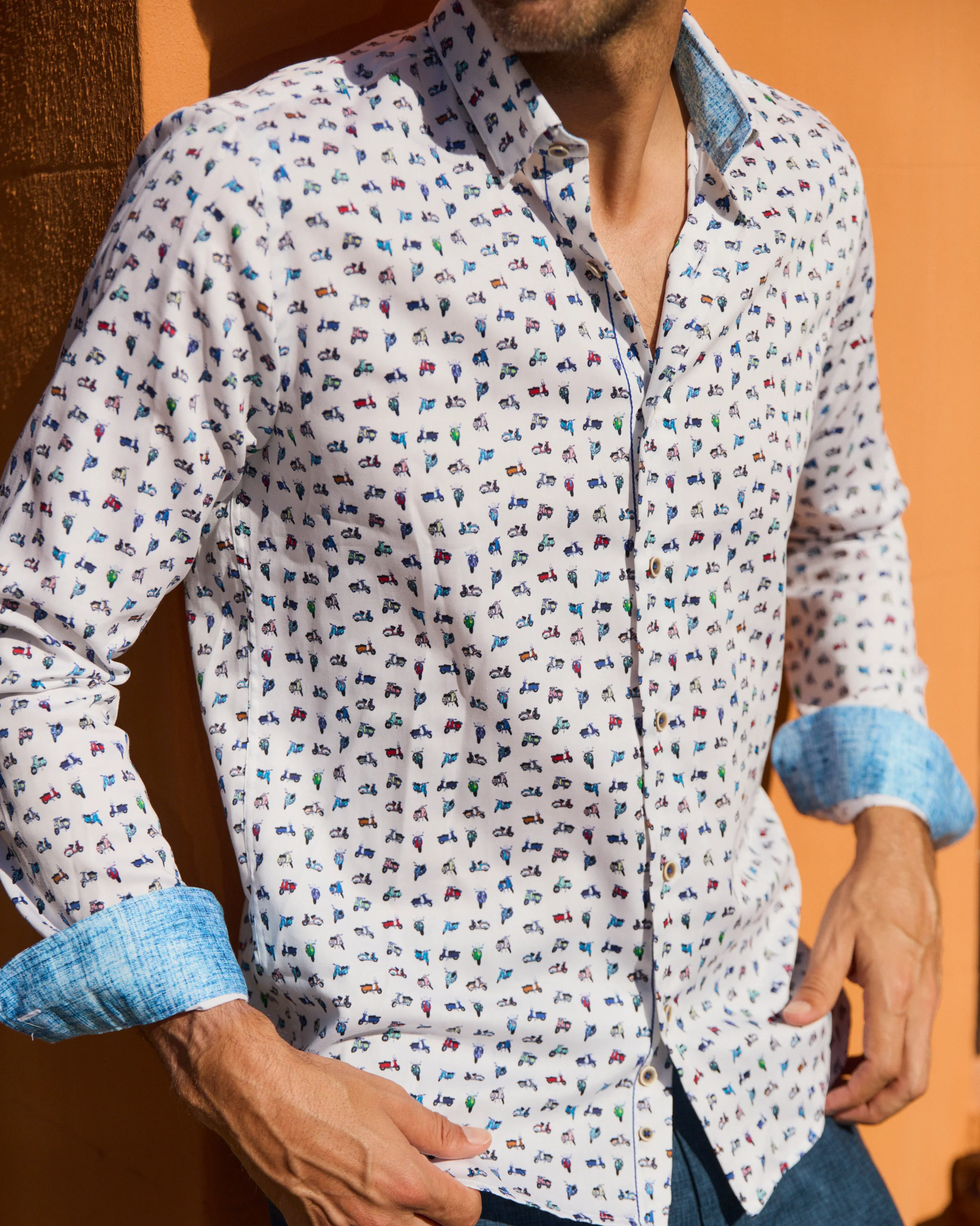 Bilbao Multi-Colored Scooters Long Sleeve Shirt - Image 2