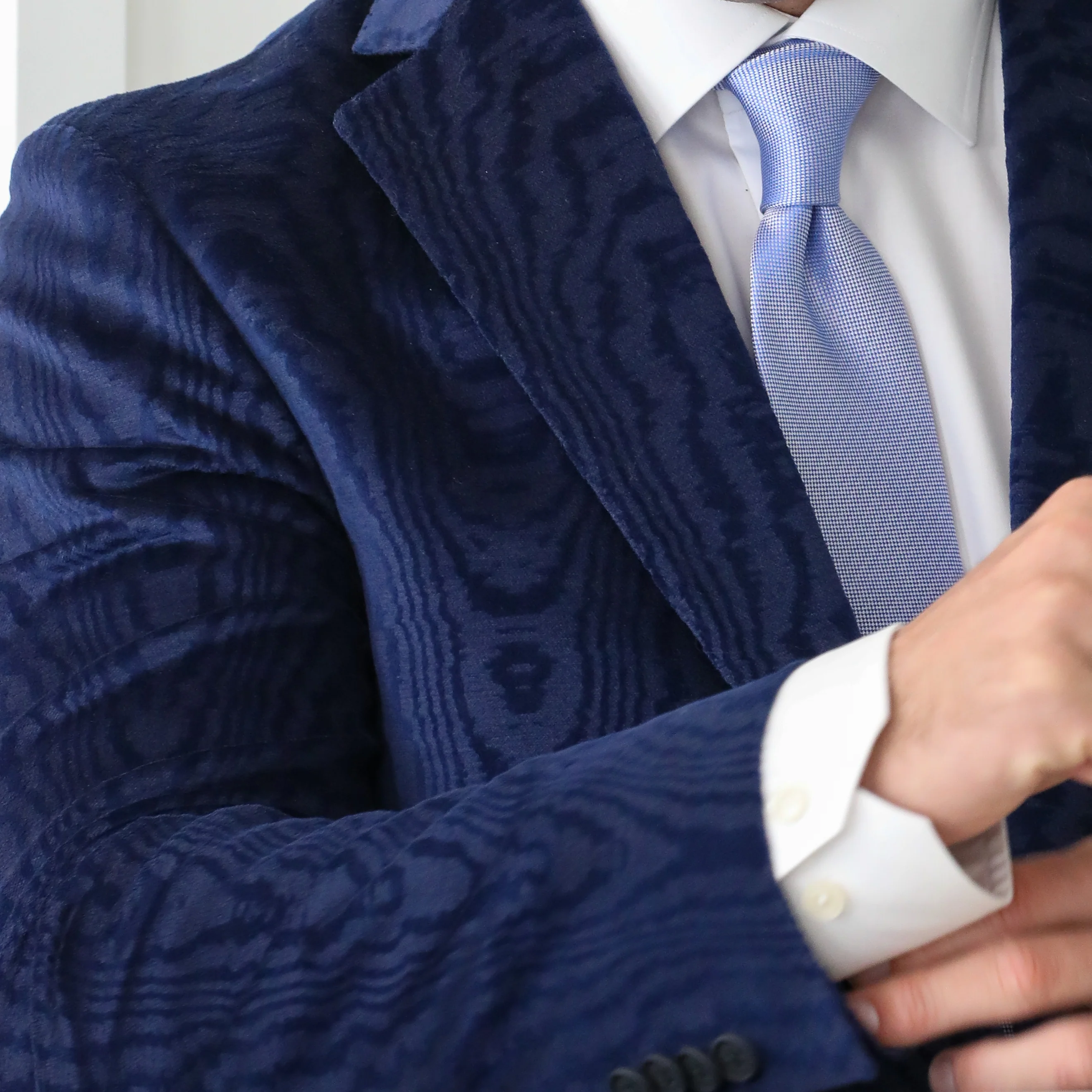 Audubon Navy Moire Velvet Jacket - Image 2