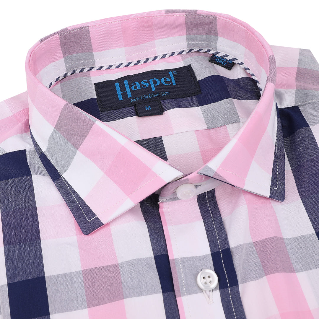 Audubon Pink, White & Navy Oversize Check