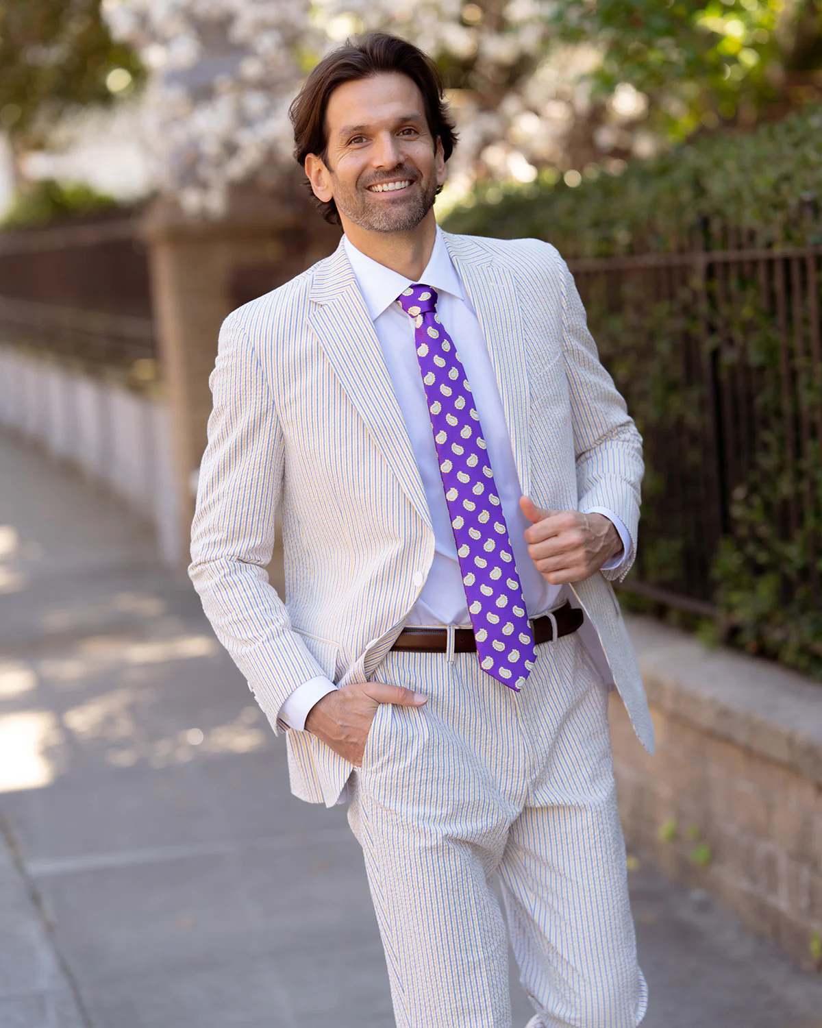 LIMITED EDITION Audubon Purple & Gold Seersucker Suit | Seersucker Suits - Image 5
