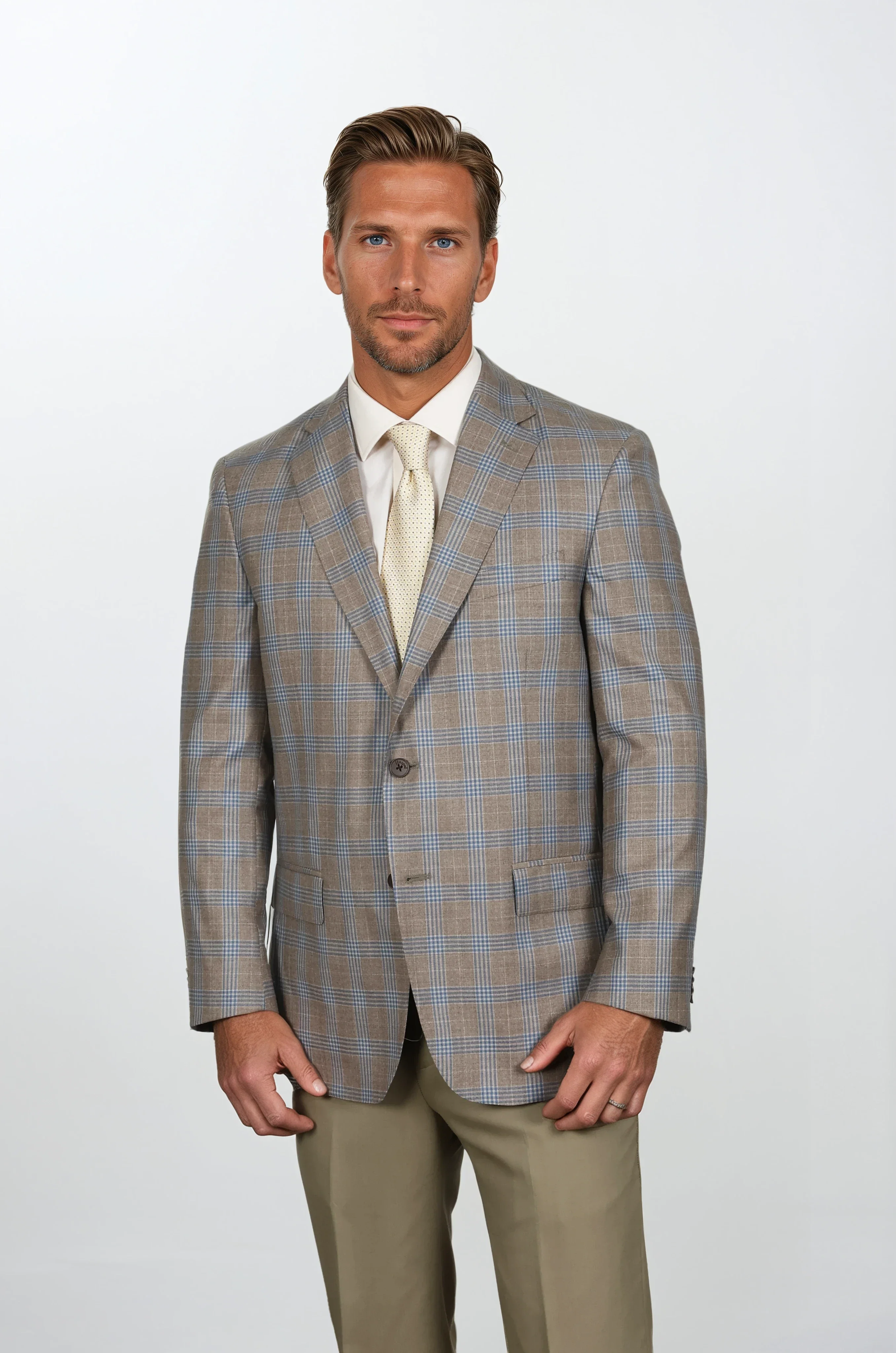 Audubon Tan with Blue Glen Check Sport Coat