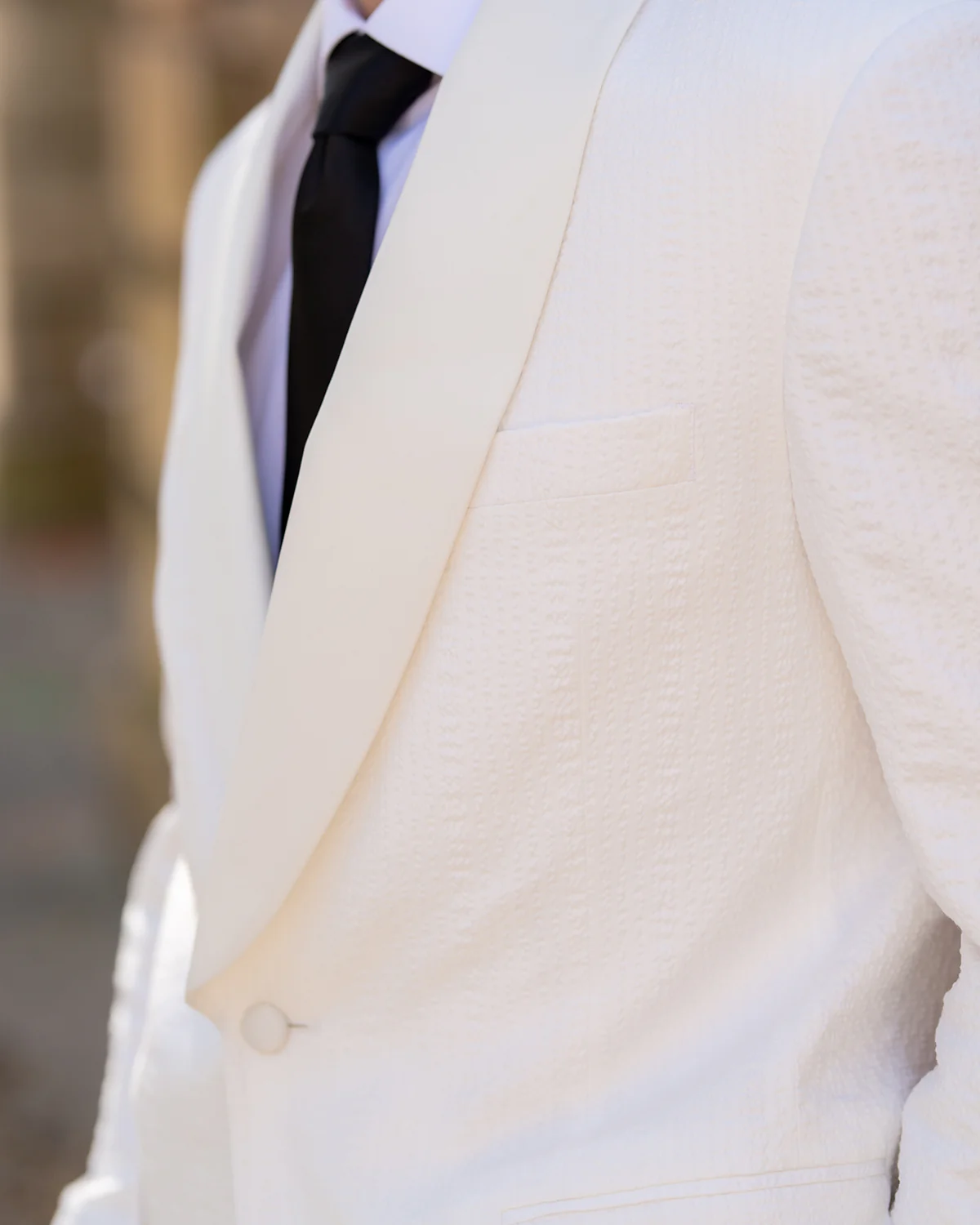 Audubon White Seersucker Shawl Dinner Jacket - Image 5