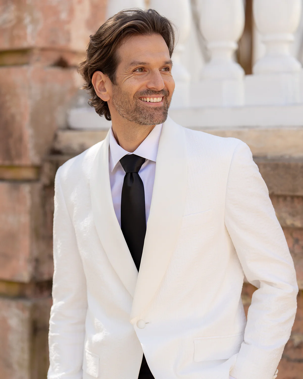 Audubon White Seersucker Shawl Dinner Jacket - Image 6