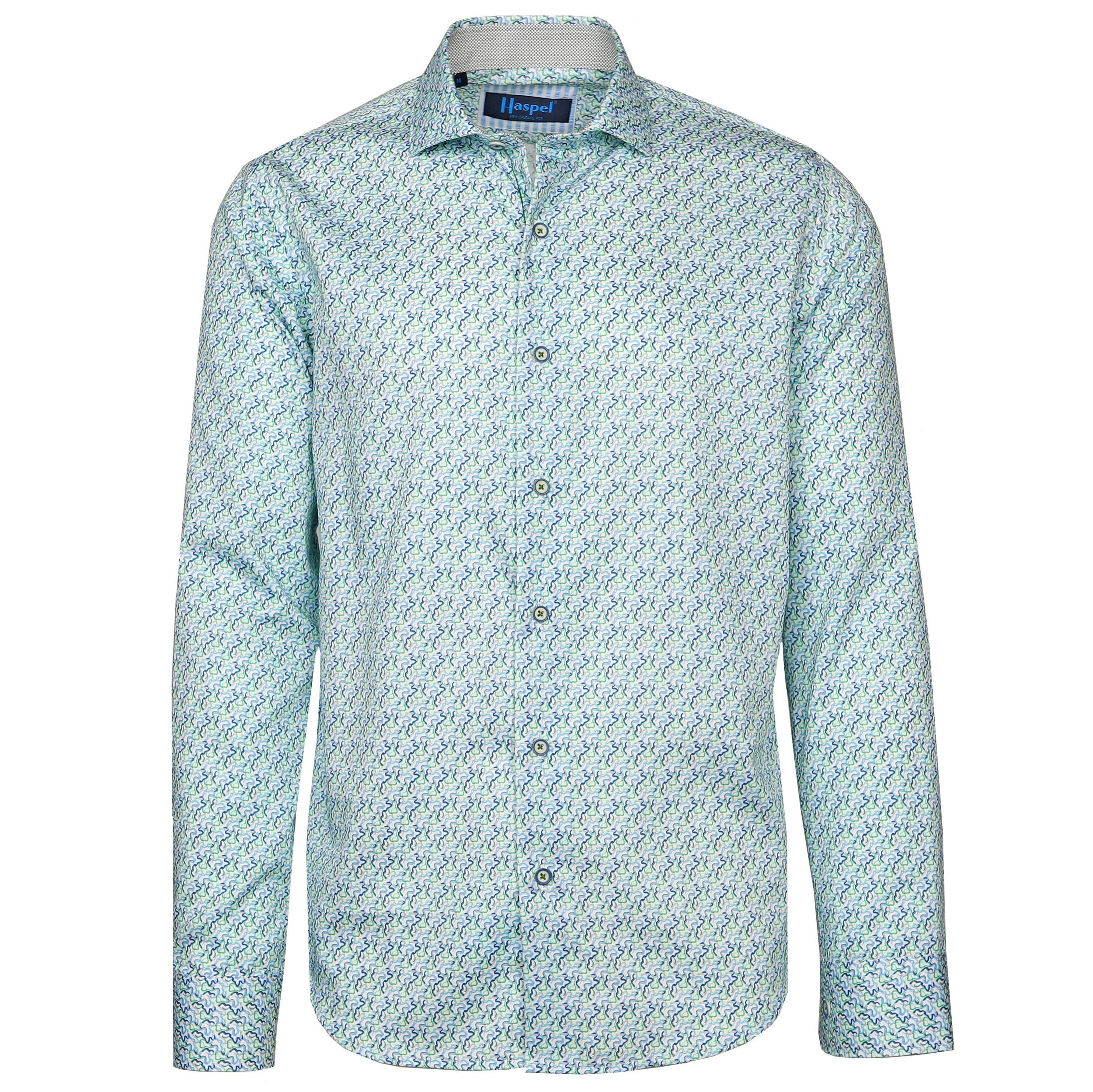 Seville Blue & Green Wave Long Sleeve Shirt - Image 6