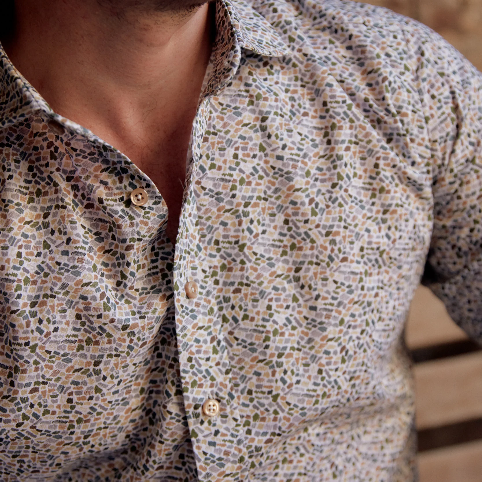 *** FINAL SALE *** Carroll Olive & Tan Print - Image 2