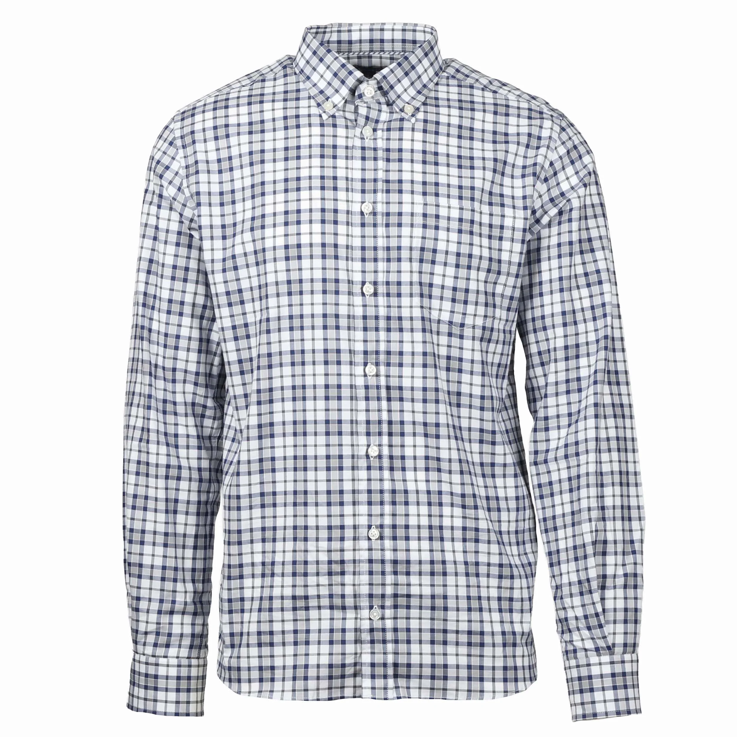 Chartres Blue Grid Large Plaid Long Sleeve Shirt - Image 2