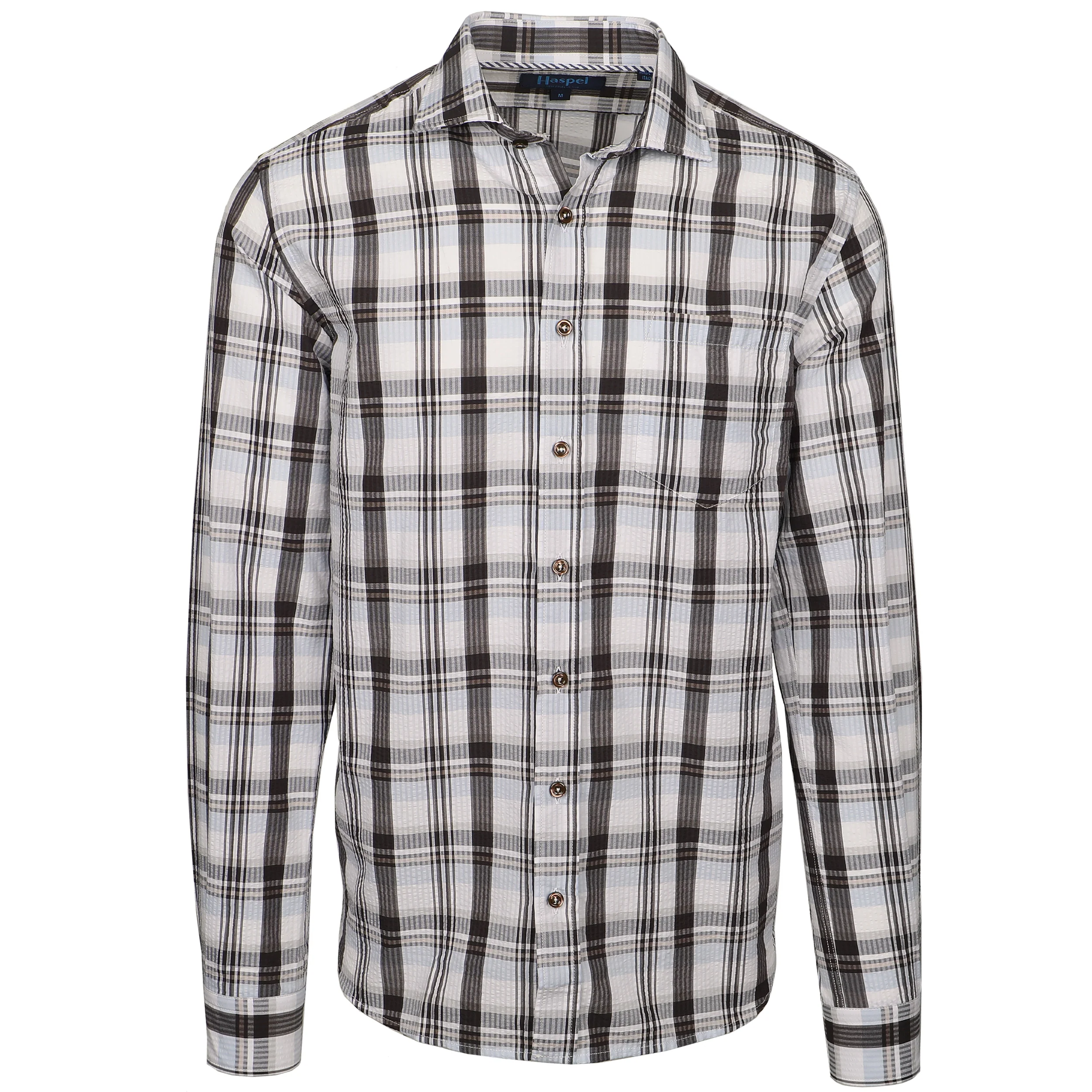 Chartres Brown & White Plaid Seersucker - Image 2