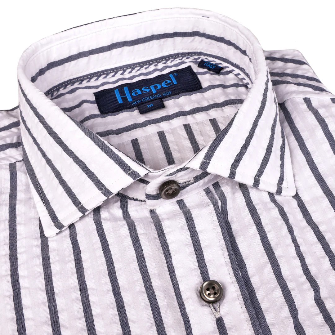 Chartres Grey Stripe Seersucker