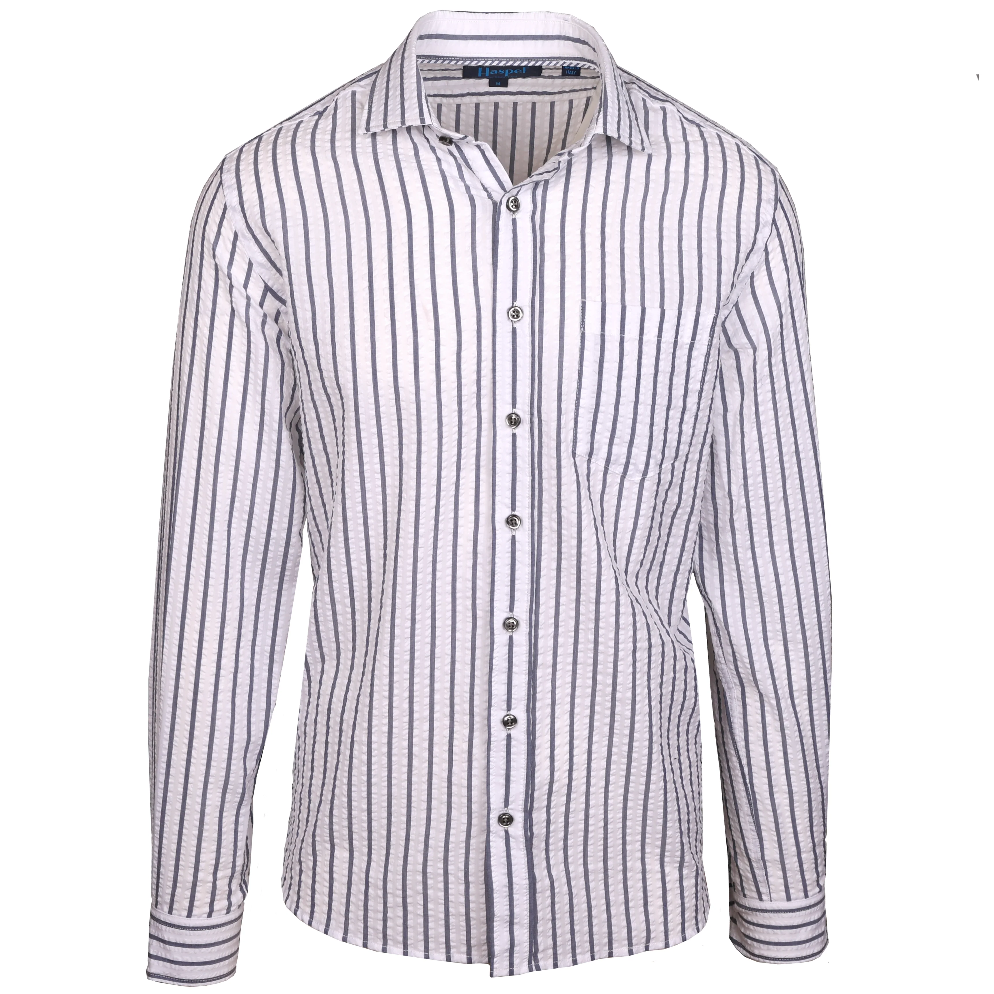 Chartres Grey Stripe Seersucker - Image 2