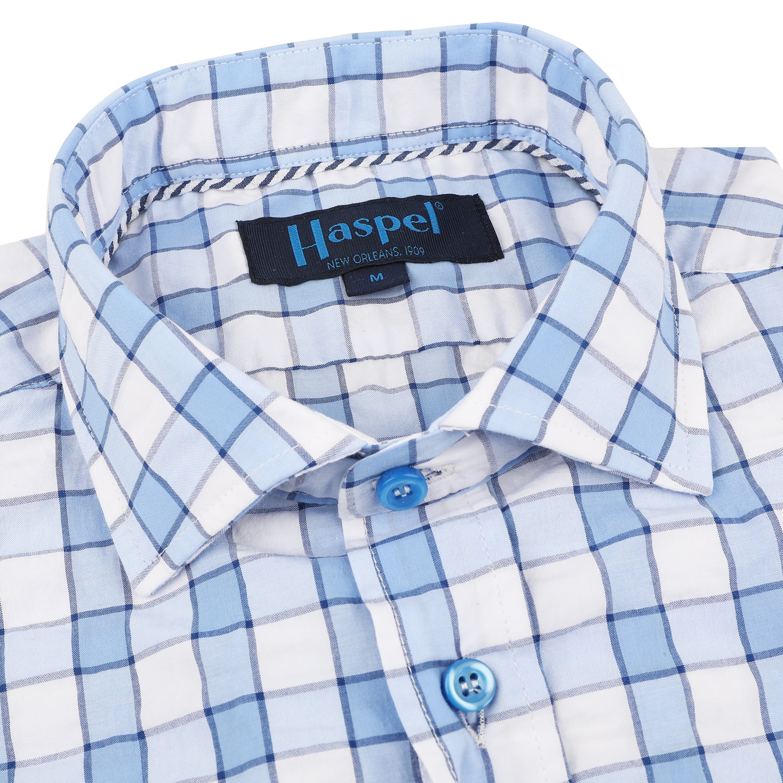 Chartres Lt. Blue & White Large Graph Check Seersucker