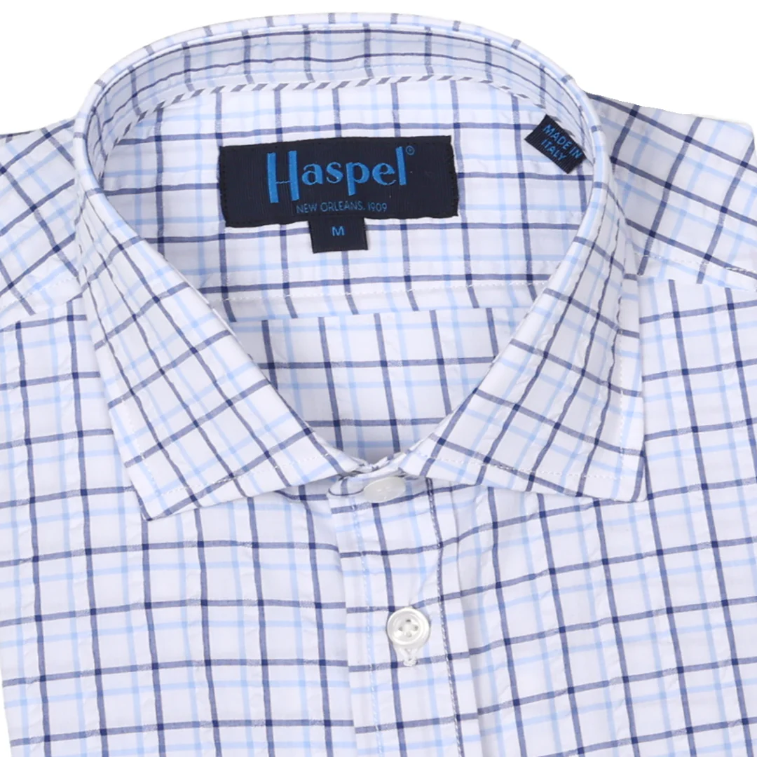 Chartres Navy & Lt. Blue Graph Check Long Sleeve Shirt