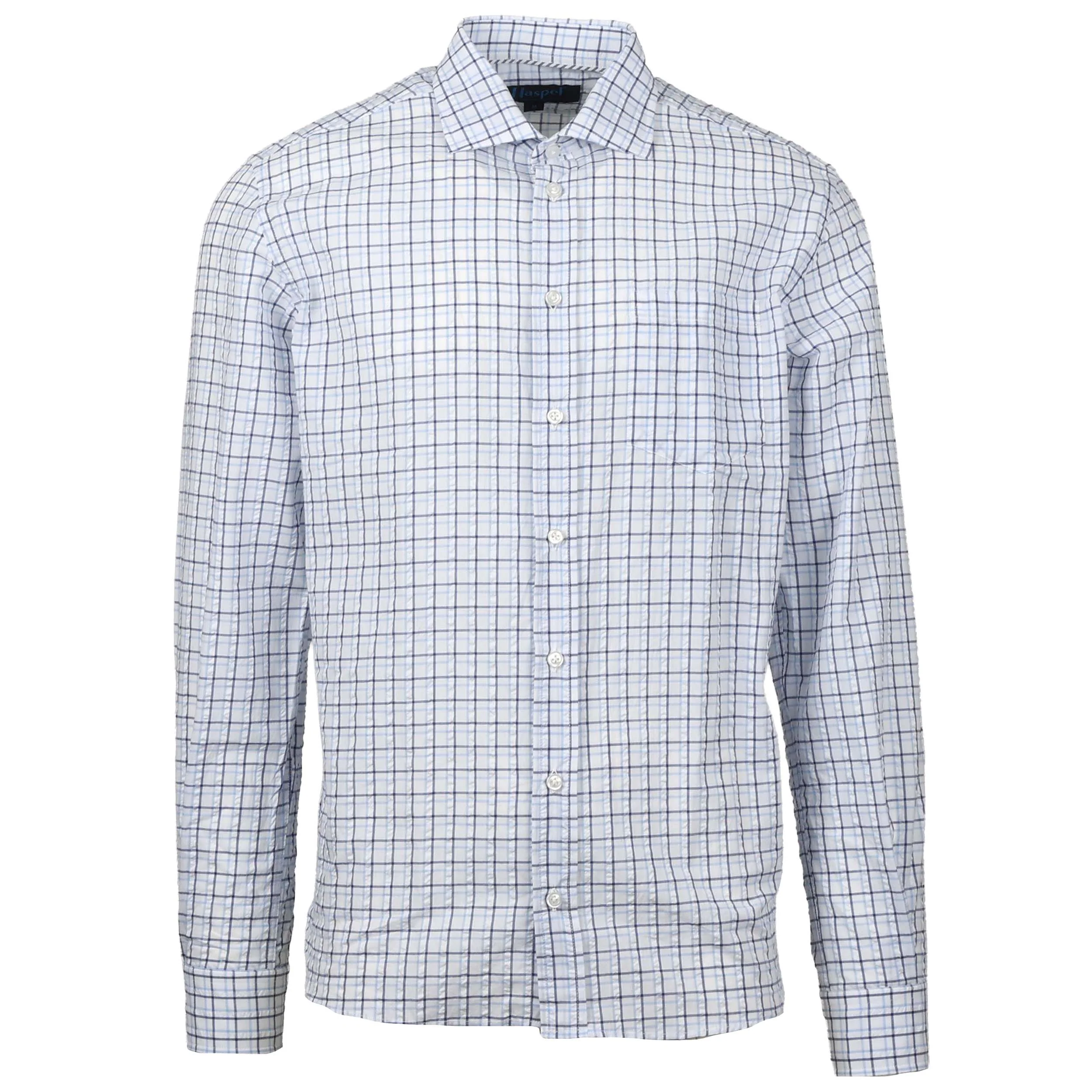 Chartres Navy & Lt. Blue Graph Check Long Sleeve Shirt - Image 2