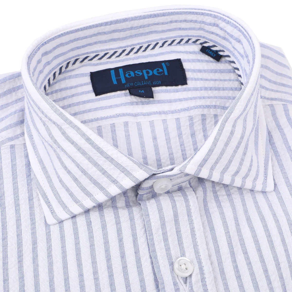 Chartres Navy Striped Seersucker Shirt