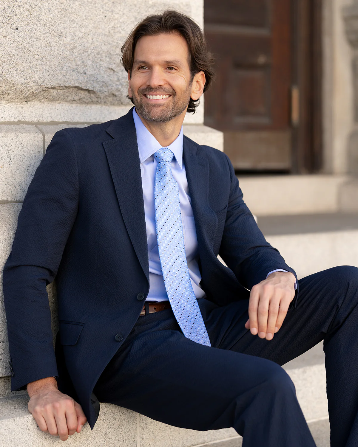 Commanders Navy Seersucker Stretch Sport Coat - Image 6