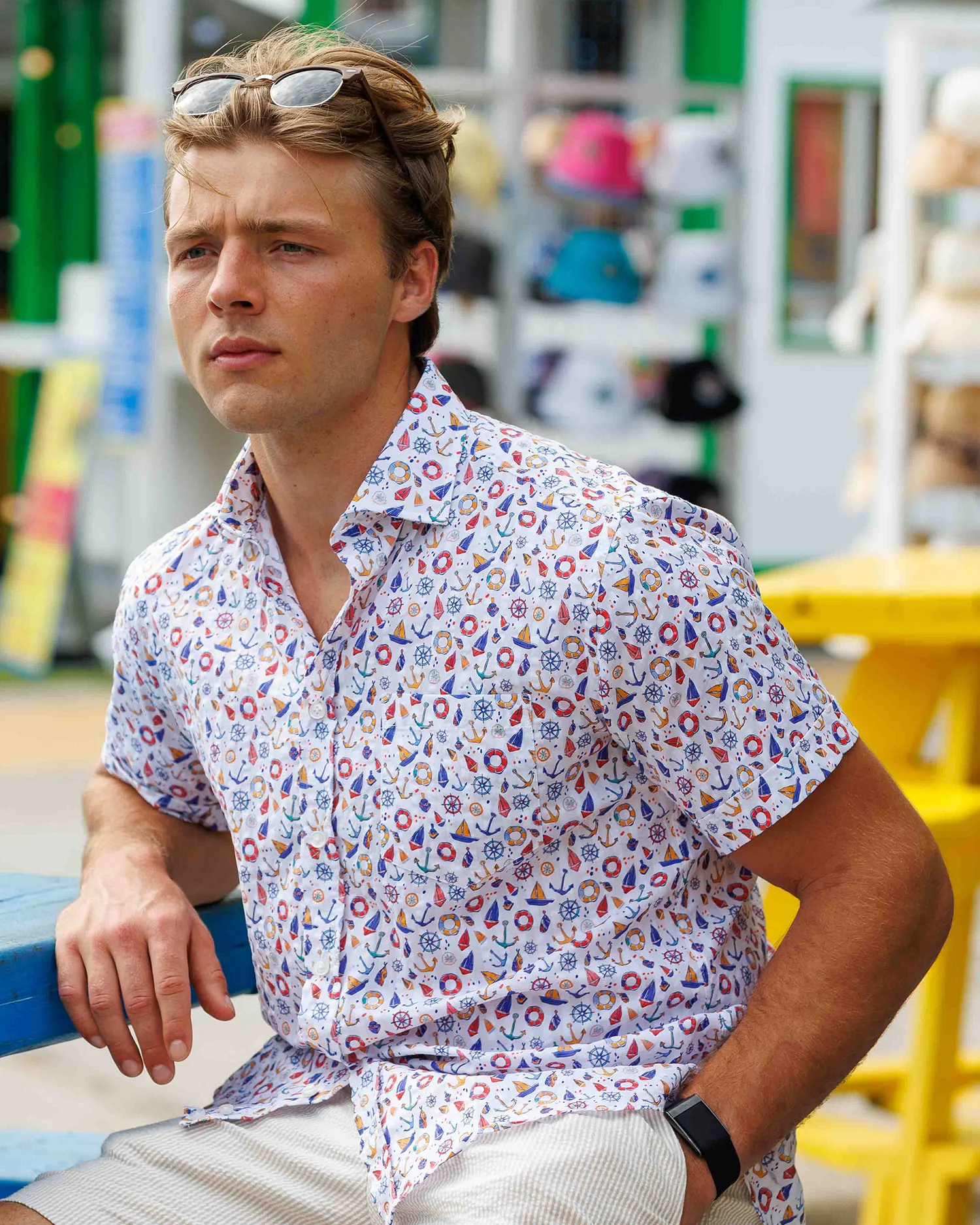 Freret Nautical Theme Print Short Sleeve Shirt - Image 4