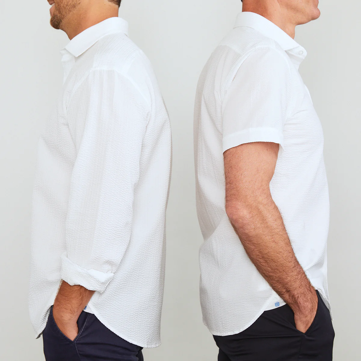 Freret White Solid Seersucker - Short Sleeve - Image 4
