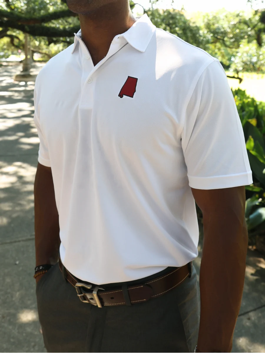 Alabama White & Crimson Driway™ Performance Polo - Image 3