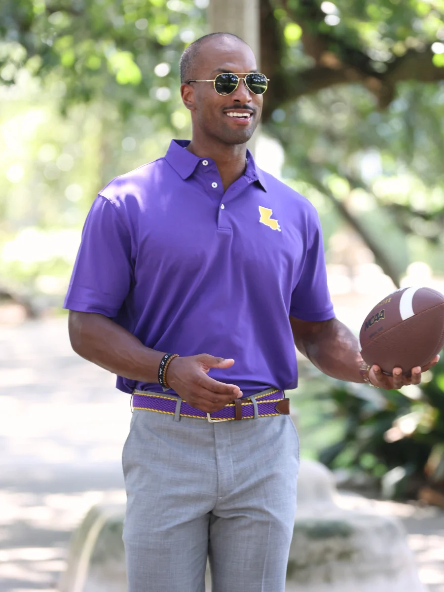 Louisiana Purple and Gold Driway™ Performance Polo - Image 3