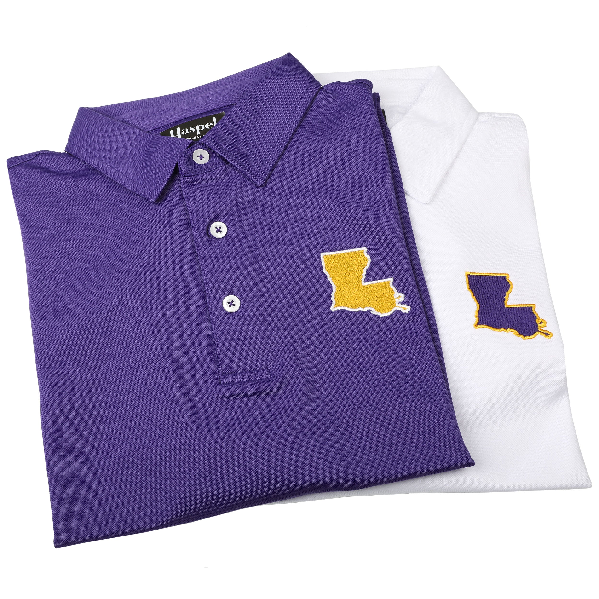 Louisiana White, Purple, & Gold Driway™ Performance Polo - Image 4
