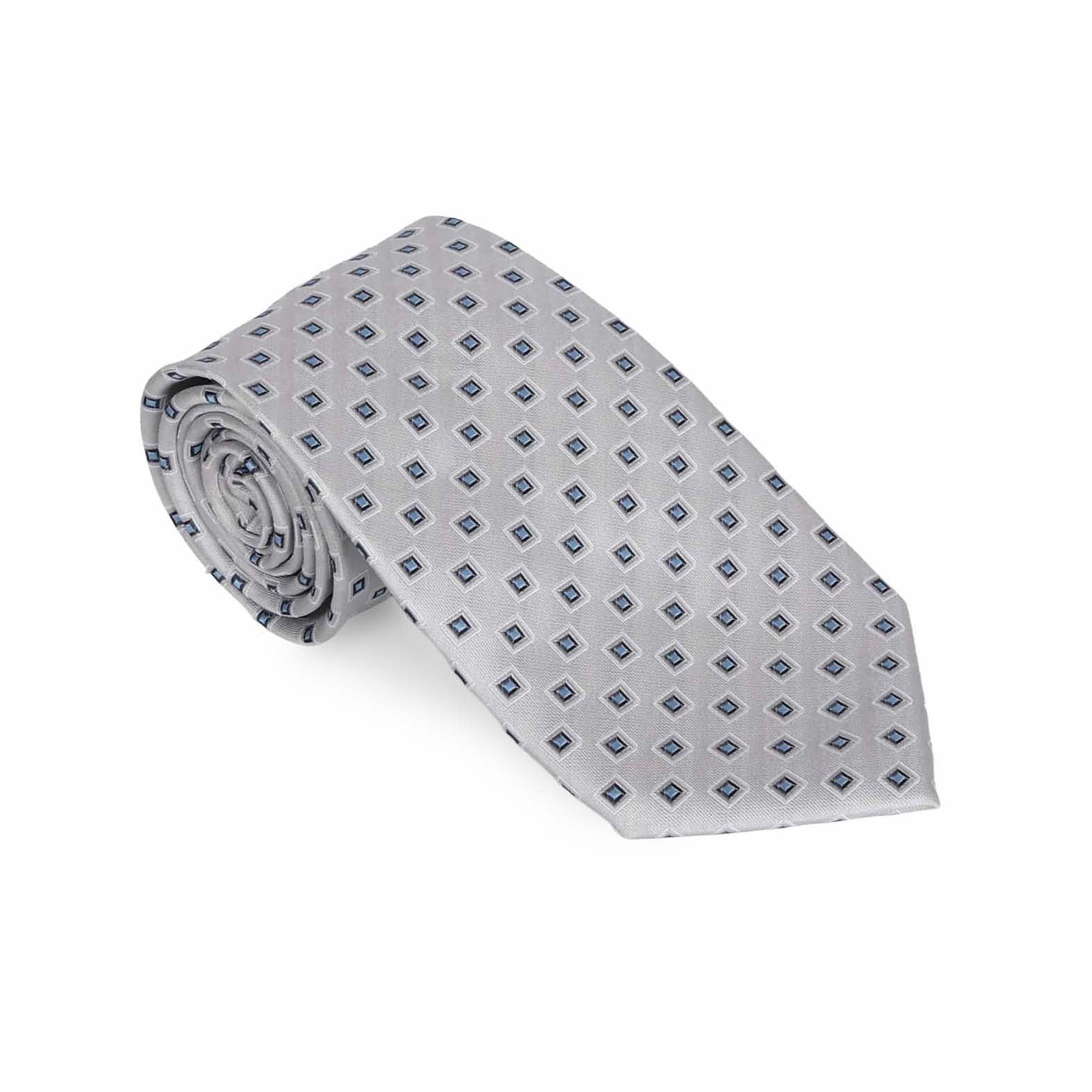 Grey Box Print Tie