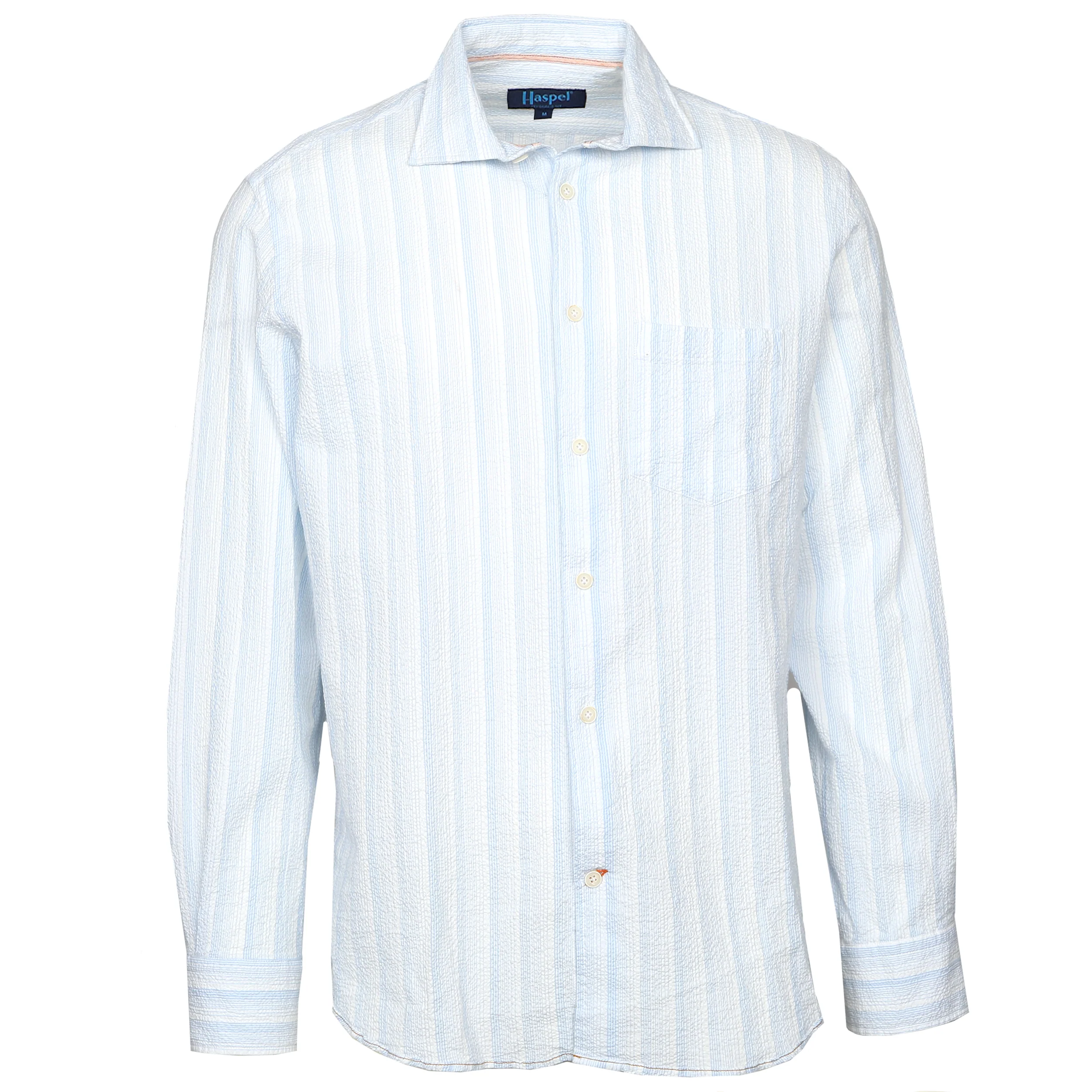 Kavanaugh Lt. Blue Stripe Seersucker Long Sleeve Shirt - Image 7