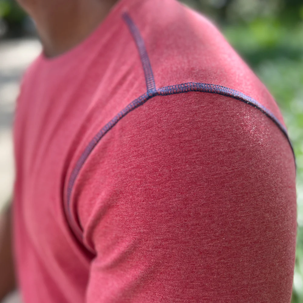 Krewe Neck Luxe T-Shirt - Short Sleeve Red - Image 3