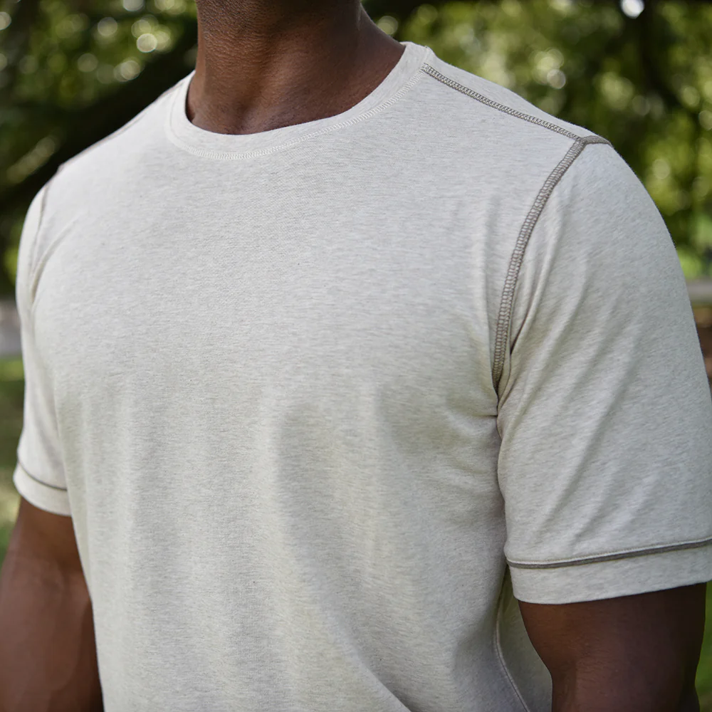 Krewe Neck Luxe T-Shirt - Short Sleeve Sand - Image 3