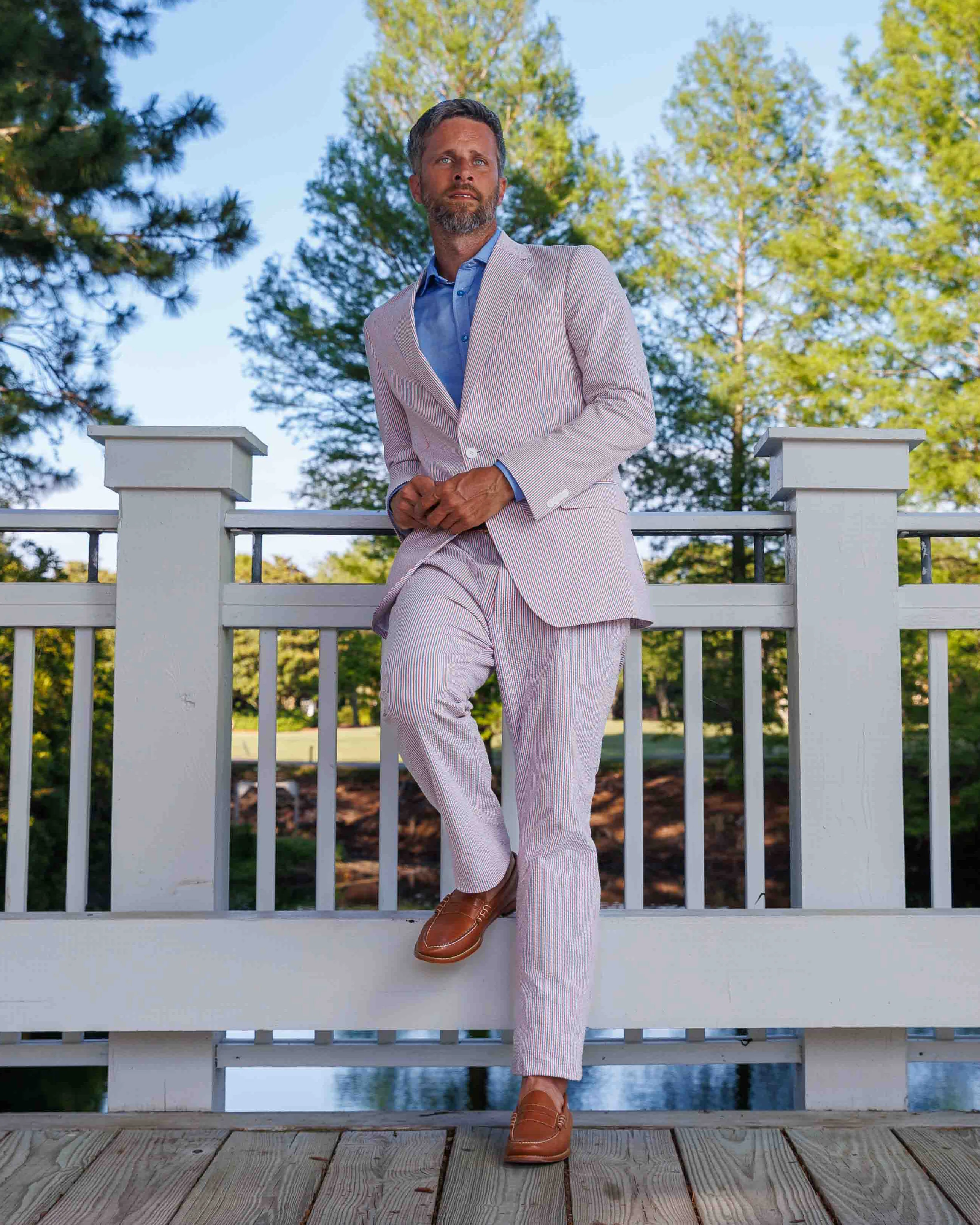 LIMITED EDITION Americana Red, White & Blue Seersucker Suit - Image 3