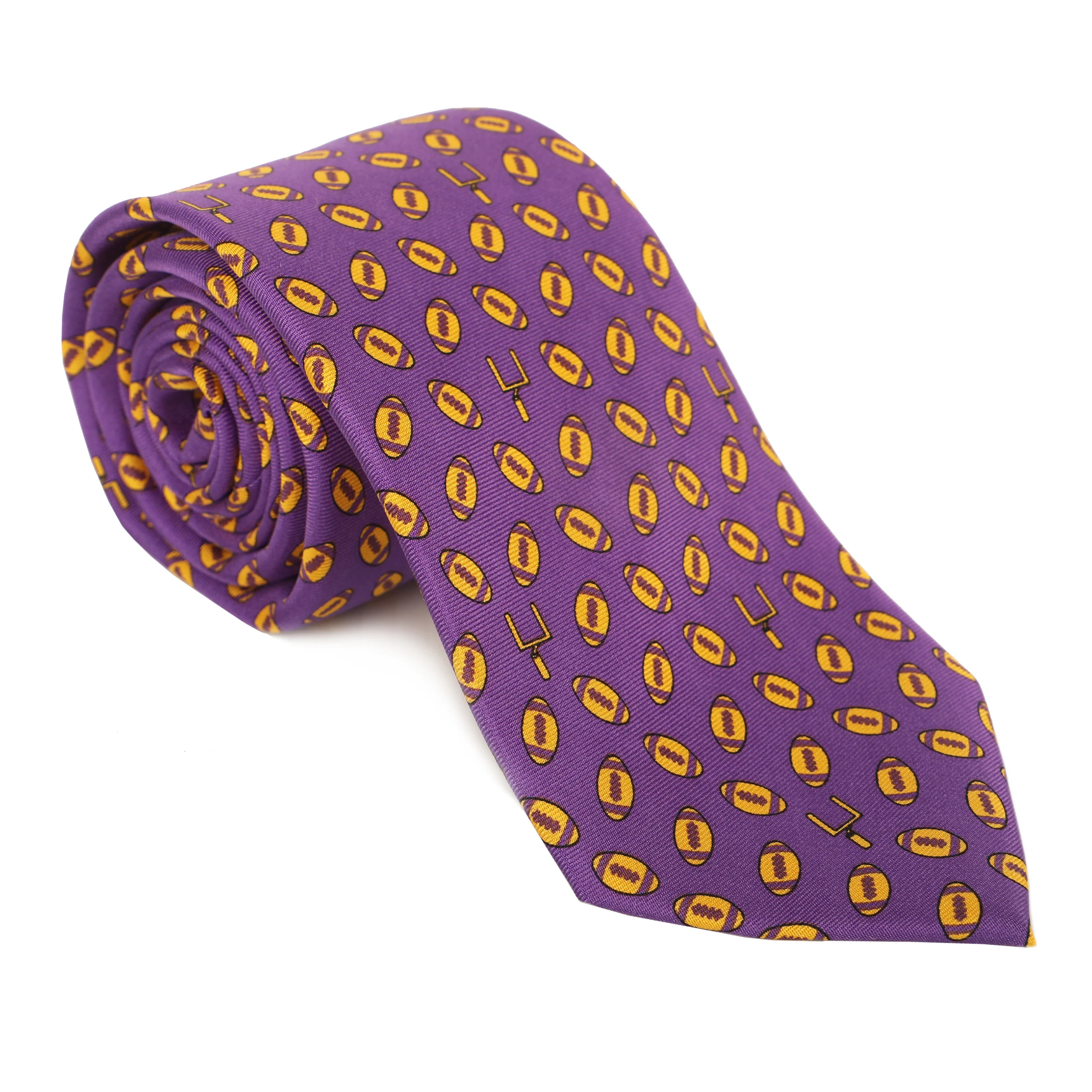 Limited Edition NOLA Couture X Haspel - Footballs - Regal Purple Tie