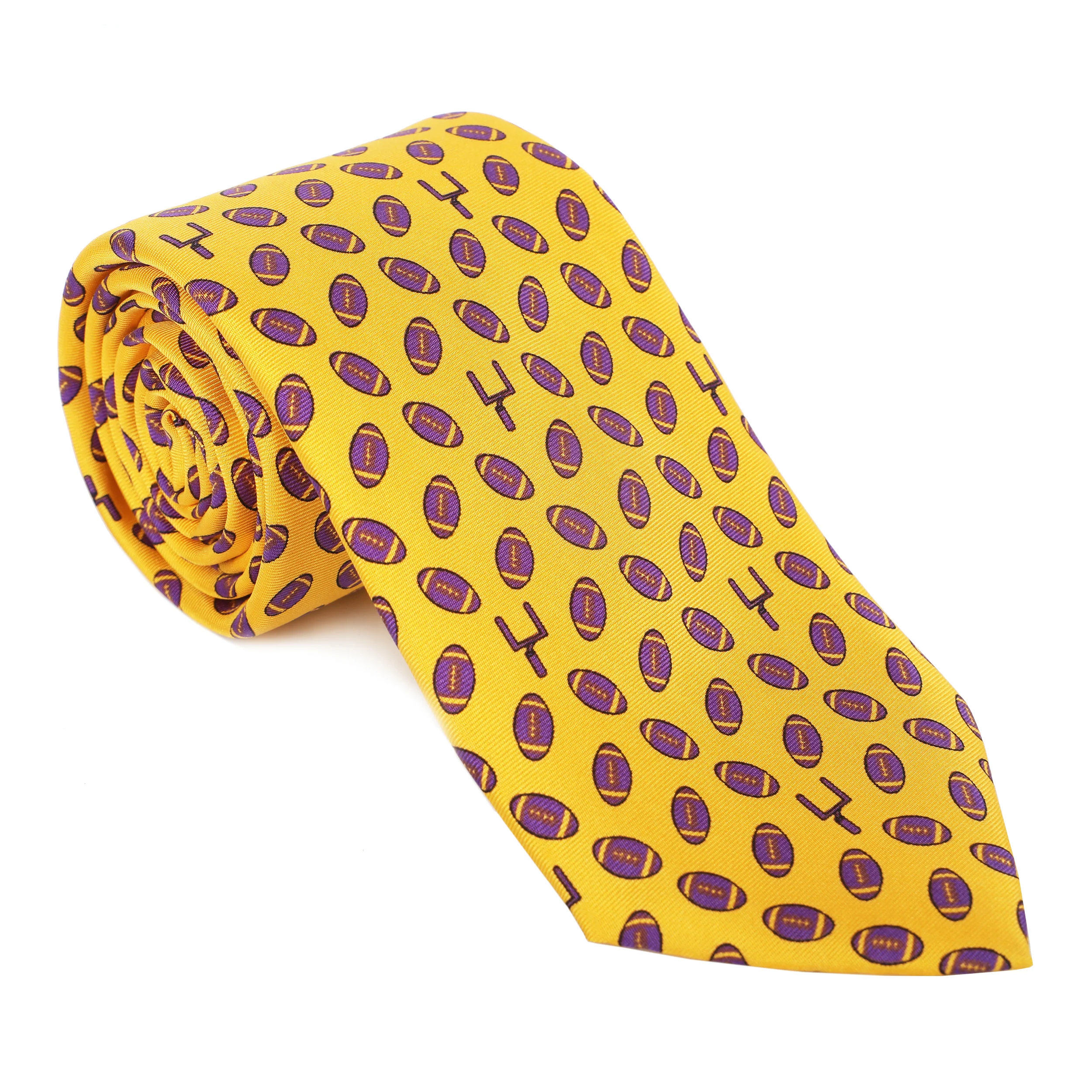 Limited Edition NOLA Couture X Haspel - Footballs - Tiger Eye Gold Tie