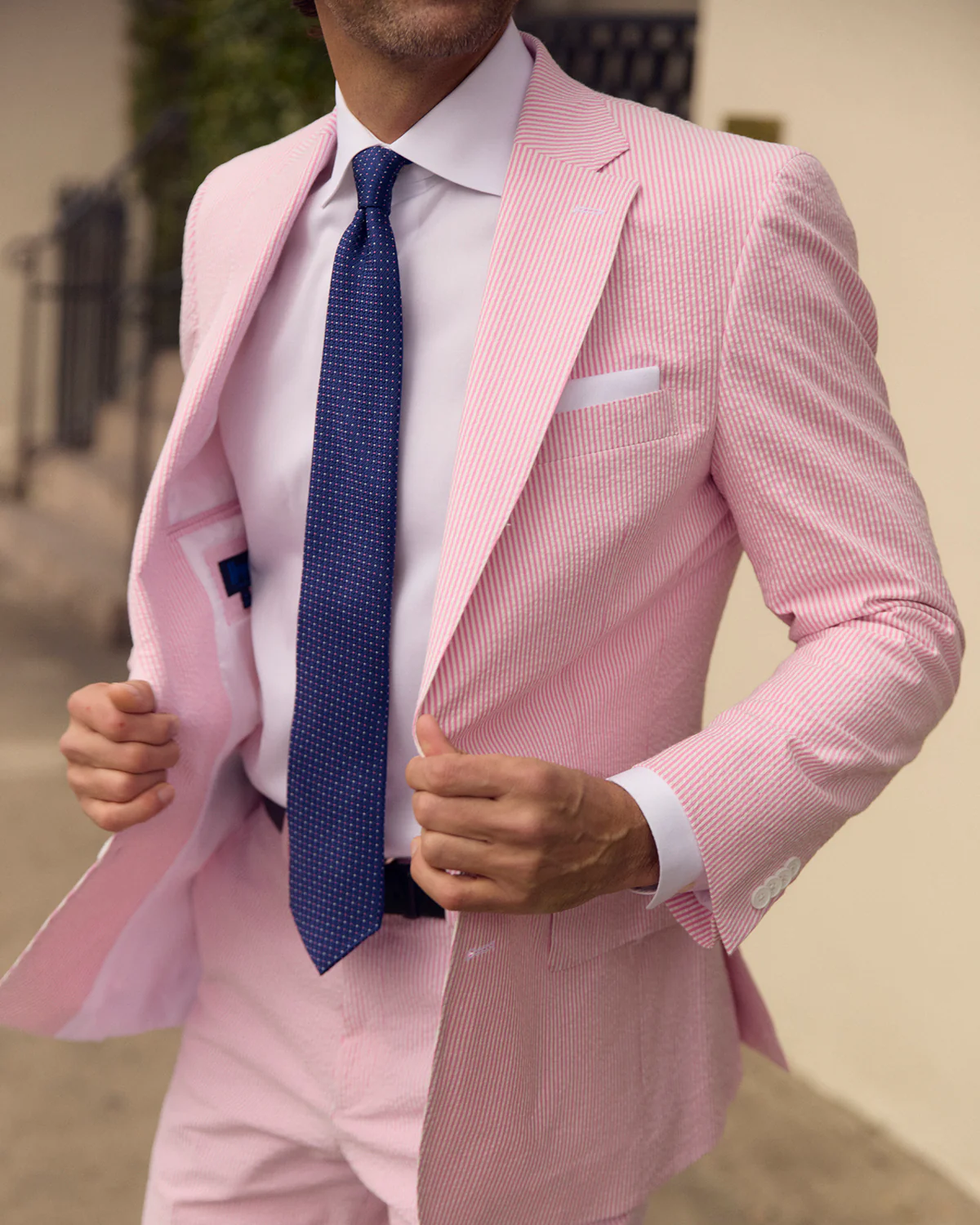 Pink Lemonade Seersucker Stretch Sport Coat | Seersucker Suit Separates - Image 5