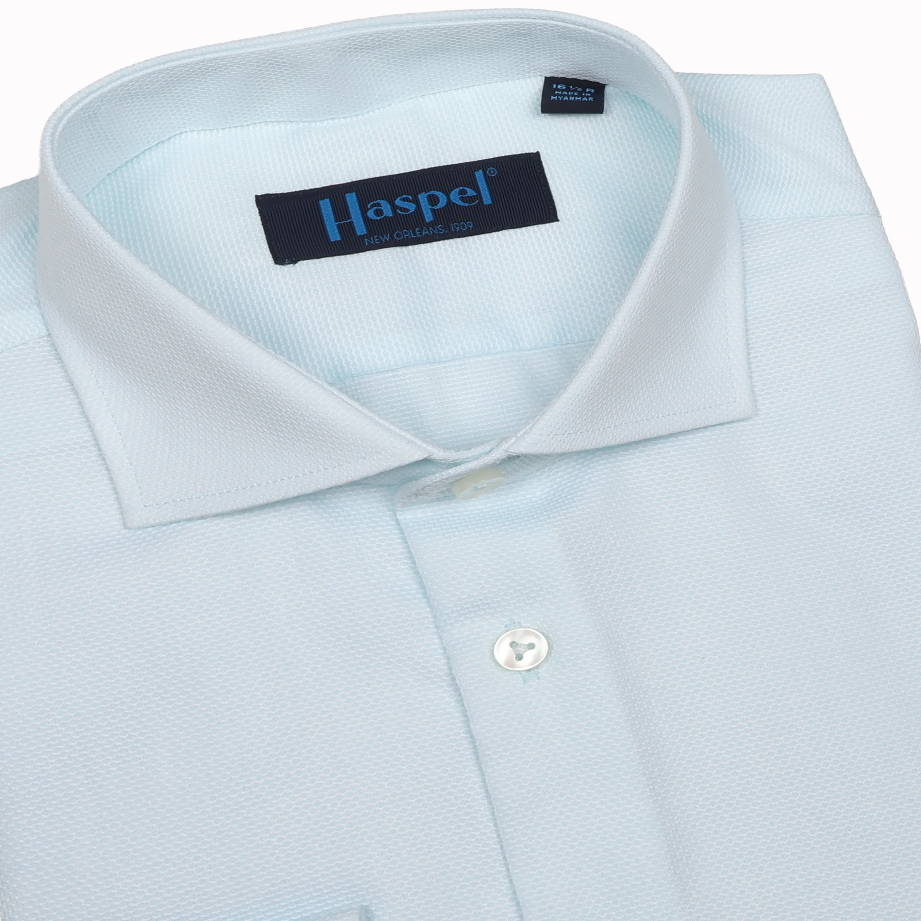 Prato Lt. Blue Textured Solid Dress Shirt