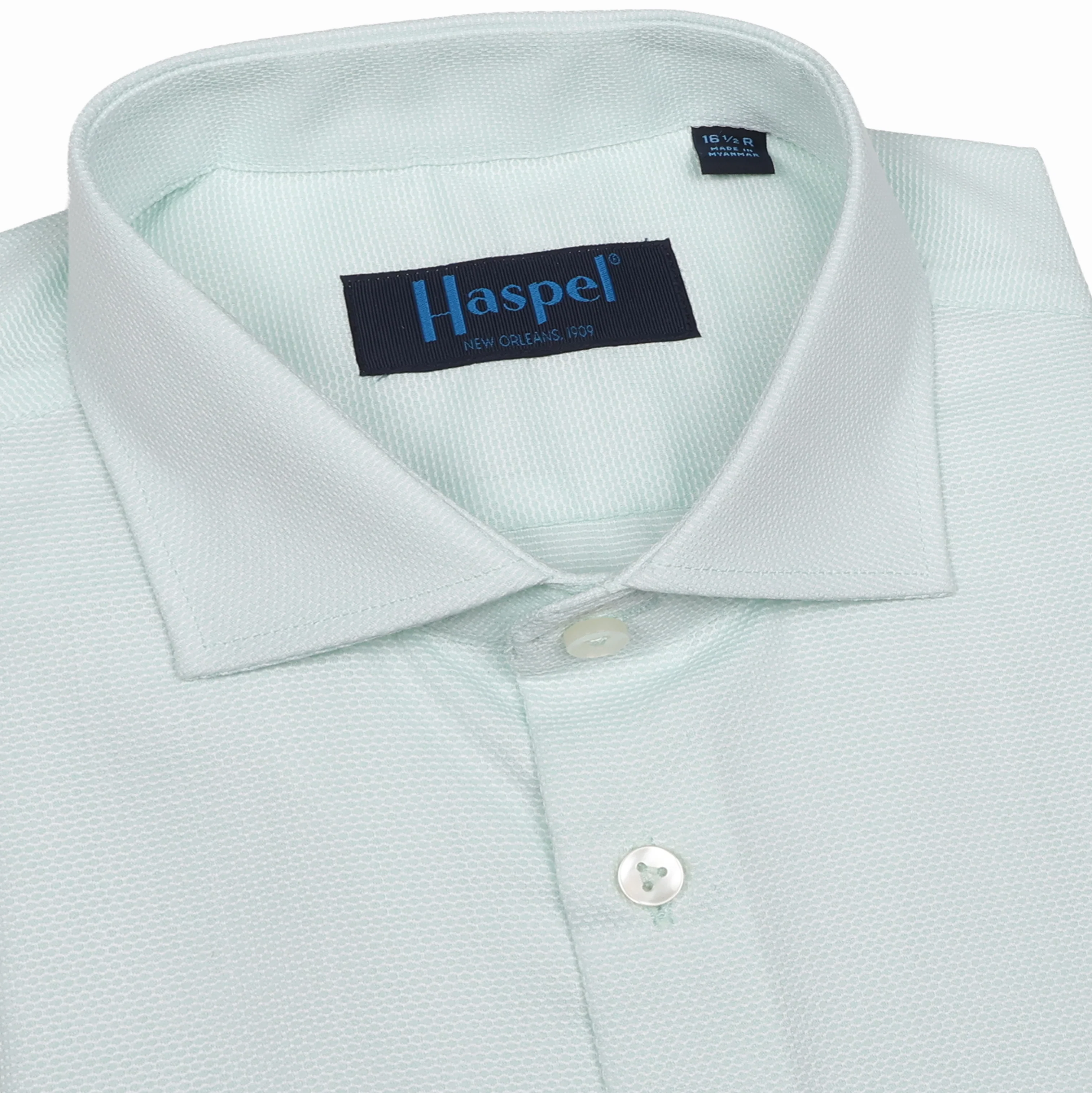 Prato Mint Textured Solid Dress Shirt
