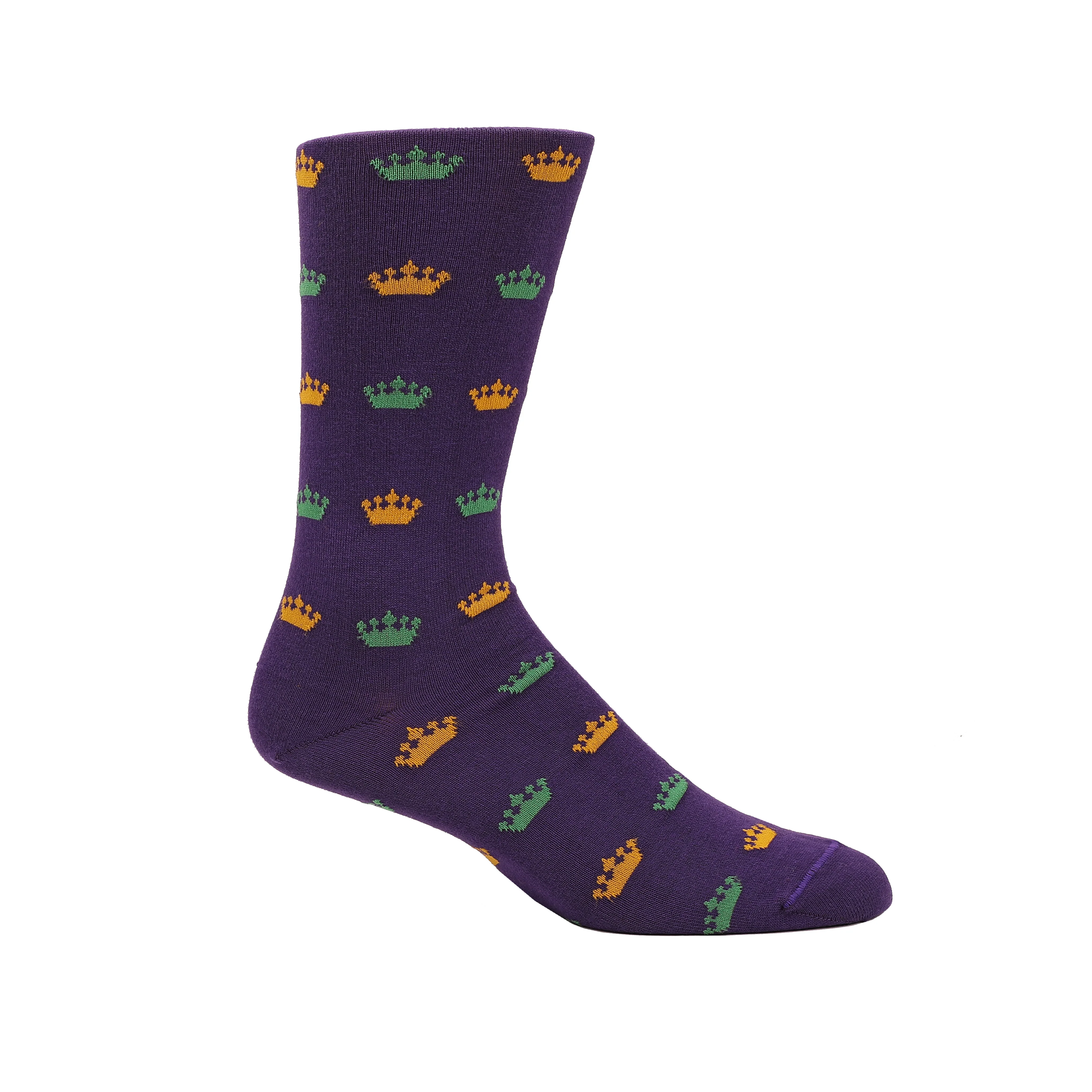 Purple, Gold, & Green Crown Purple Socks