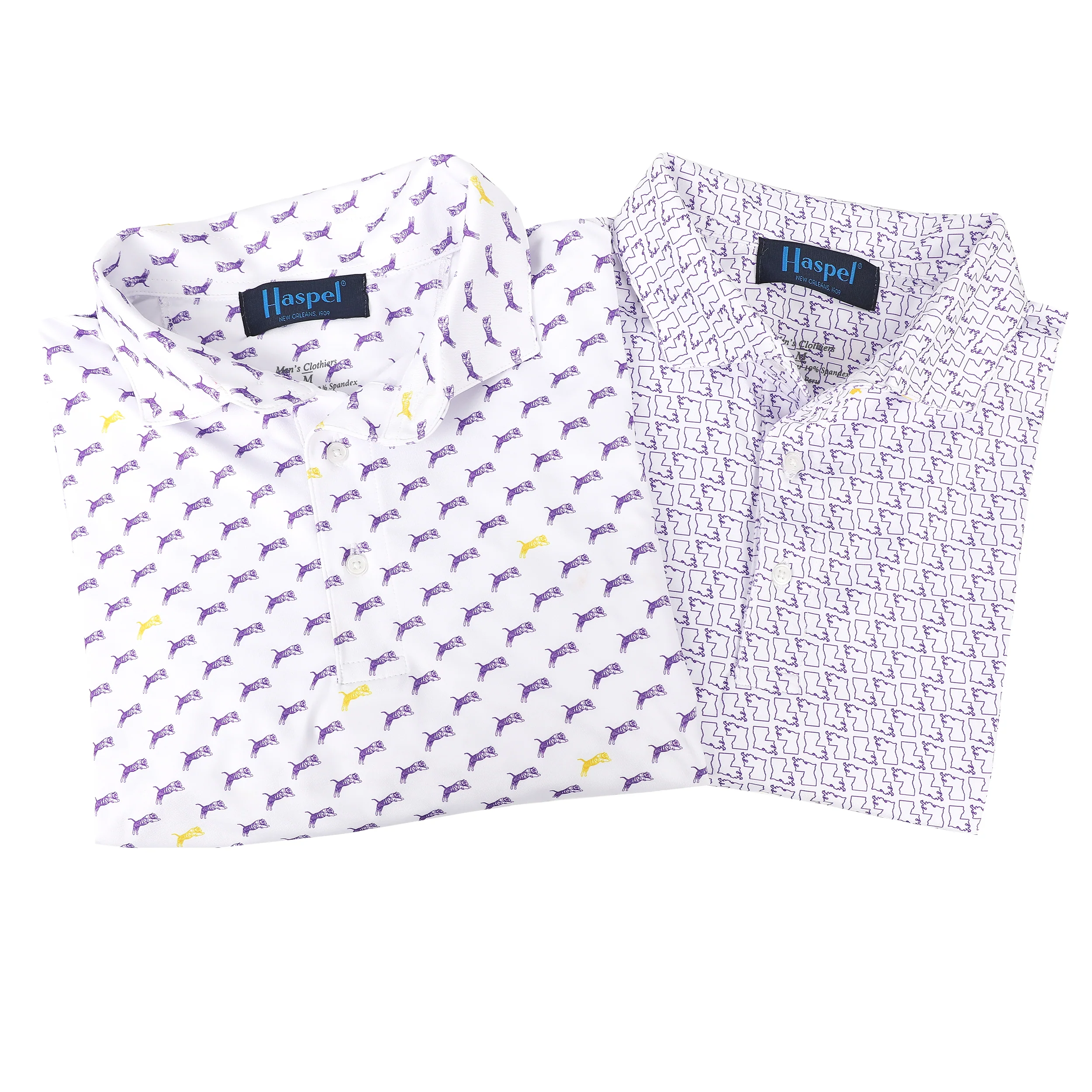 Purple & Gold Jumping Tiger Performance Polo - Image 5
