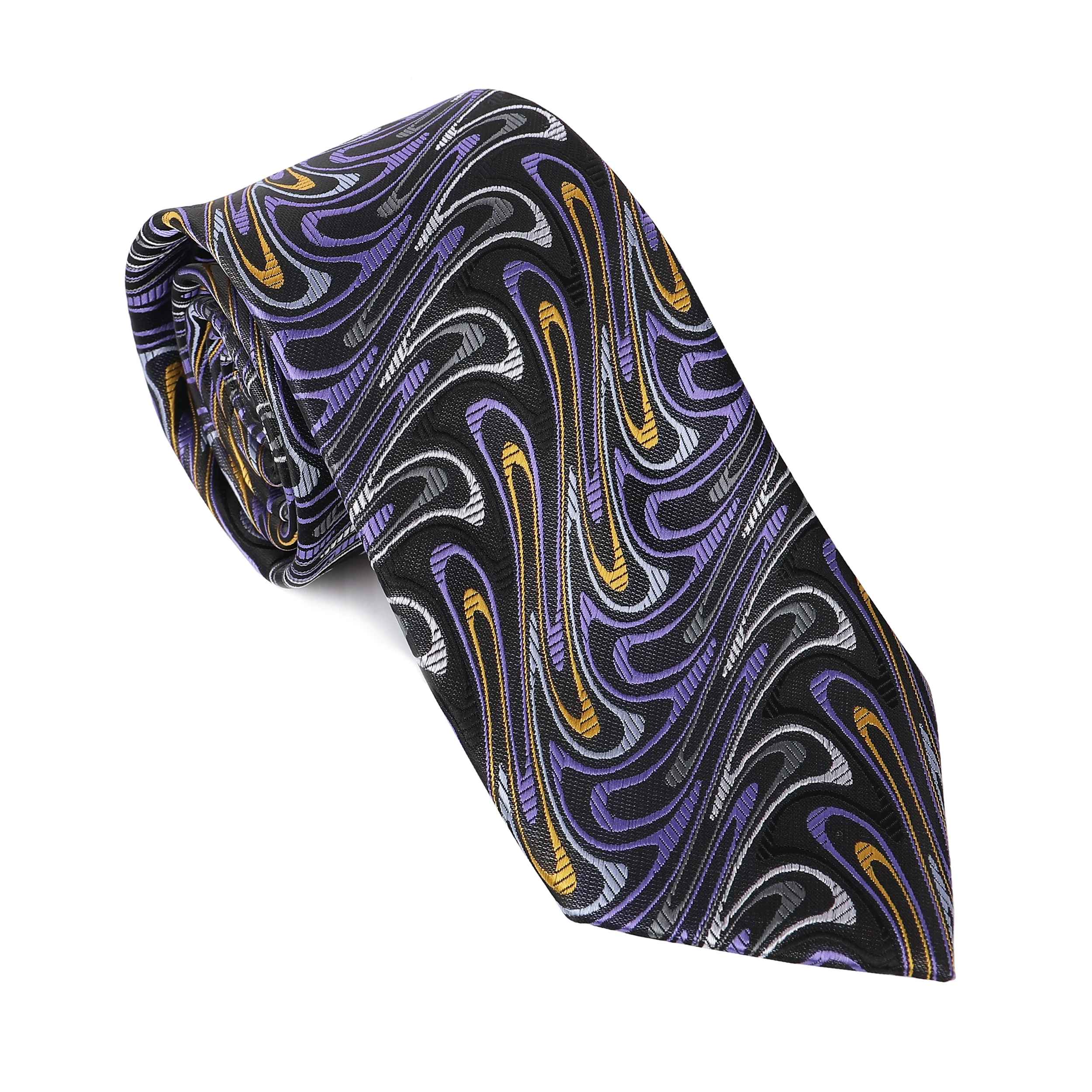 Purple & Gold Swirl Tie
