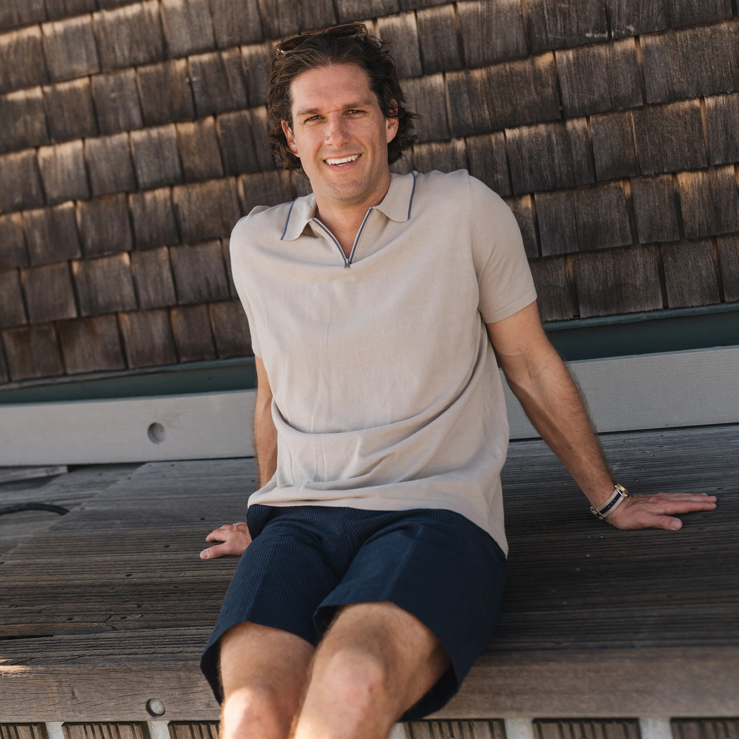 Richmond Khaki Classic Zipped Polo - Image 3