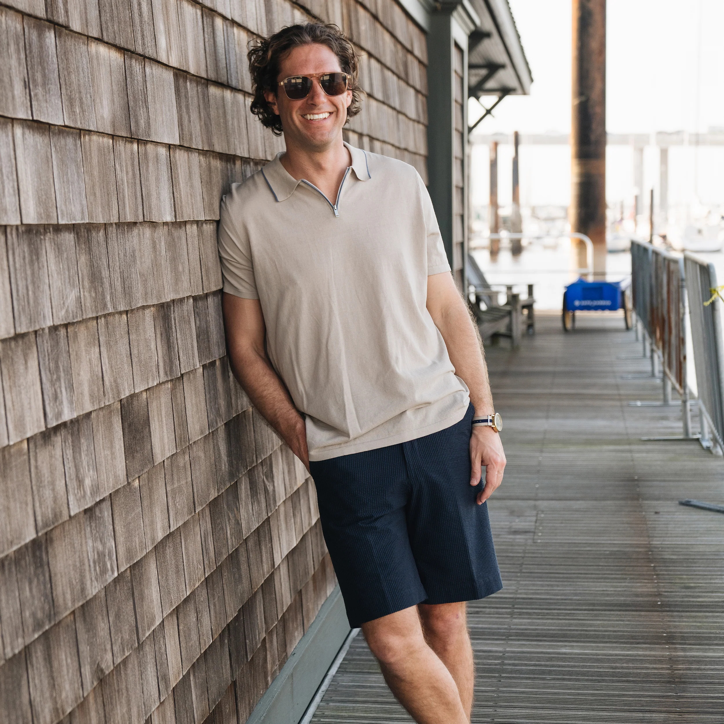 Richmond Khaki Classic Zipped Polo - Image 4