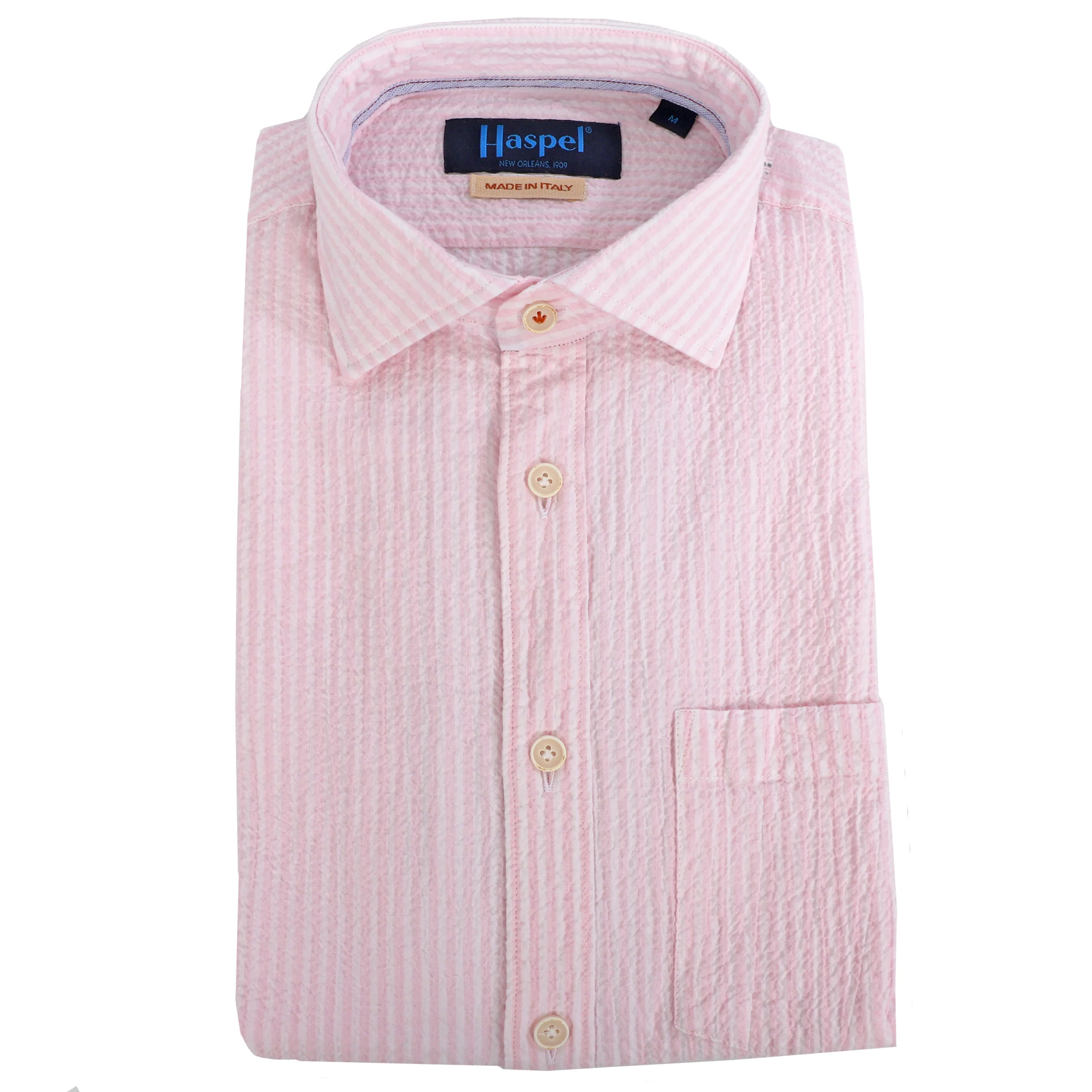 Riley Pink Stripe Seersucker Short Sleeve Shirt - Image 3