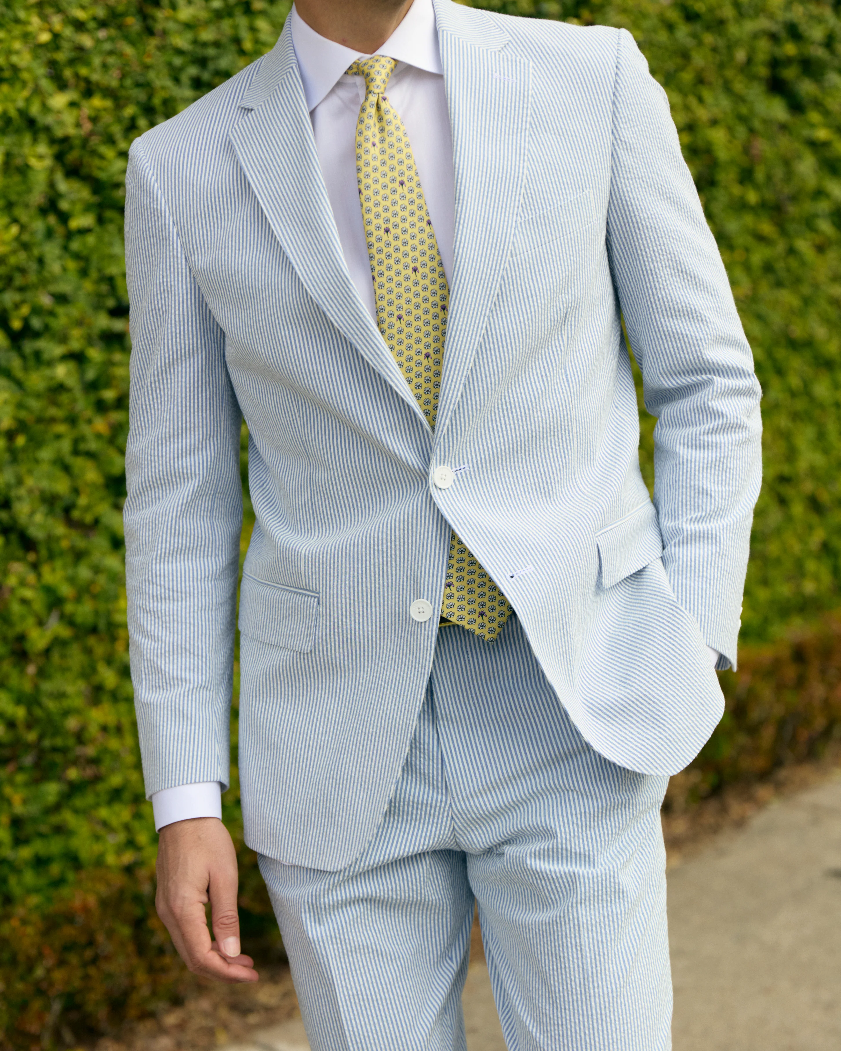 Sapphire Blue Seersucker Stretch Pant | Seersucker Suit Separates - Image 7