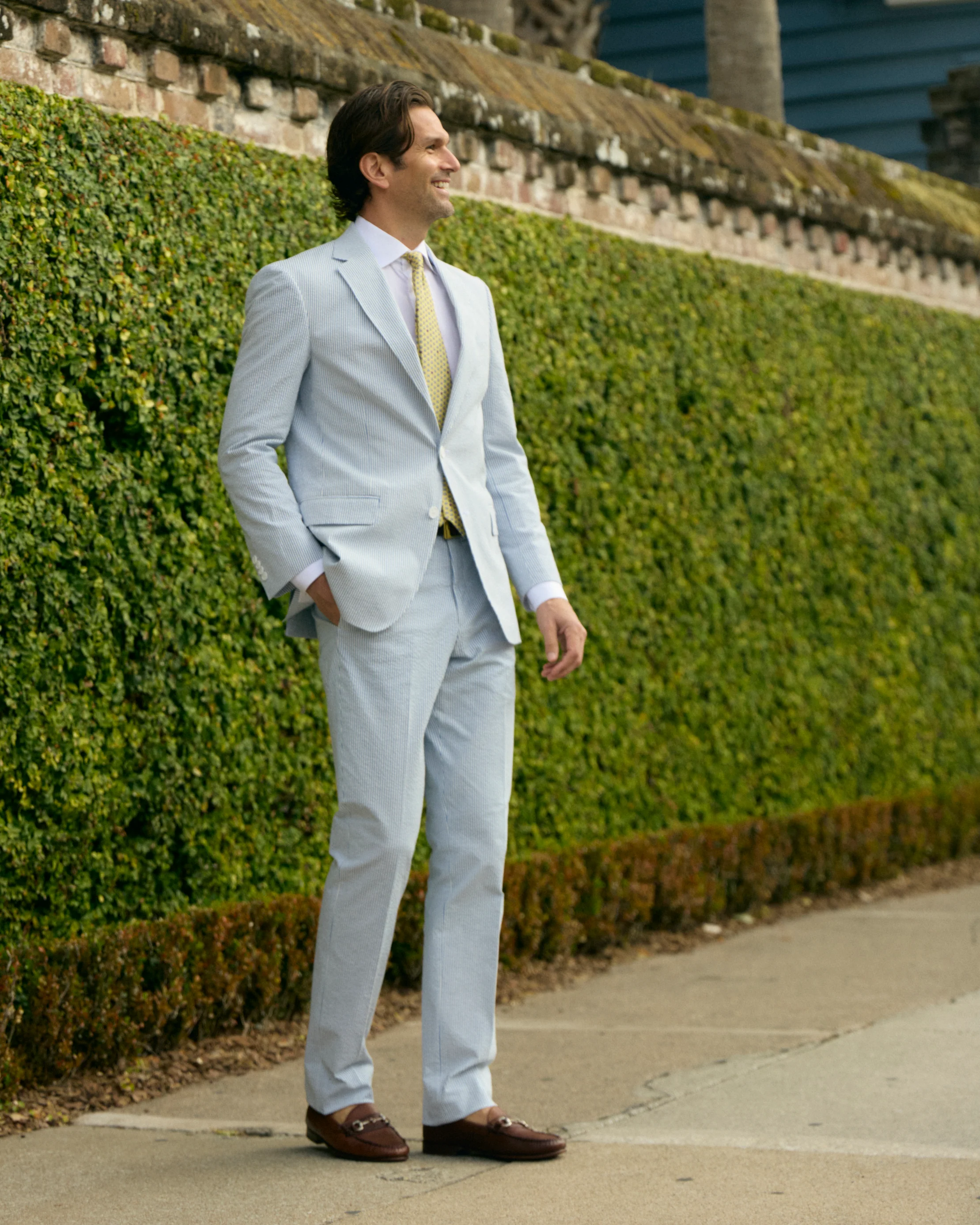 Sapphire Blue Seersucker Stretch Sport Coat | Seersucker Suit Separates - Image 3