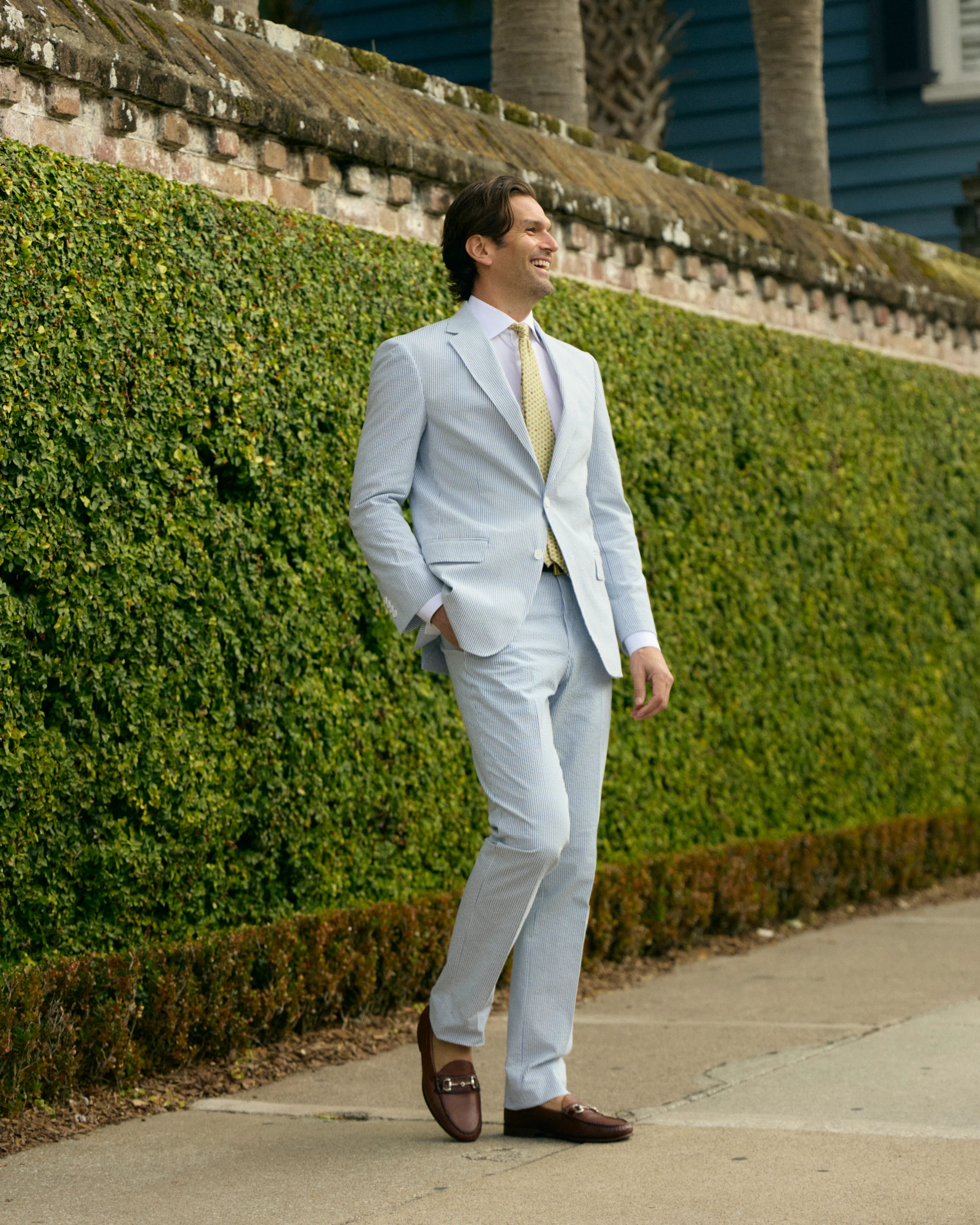 Sapphire Blue Seersucker Stretch Sport Coat | Seersucker Suit Separates - Image 7