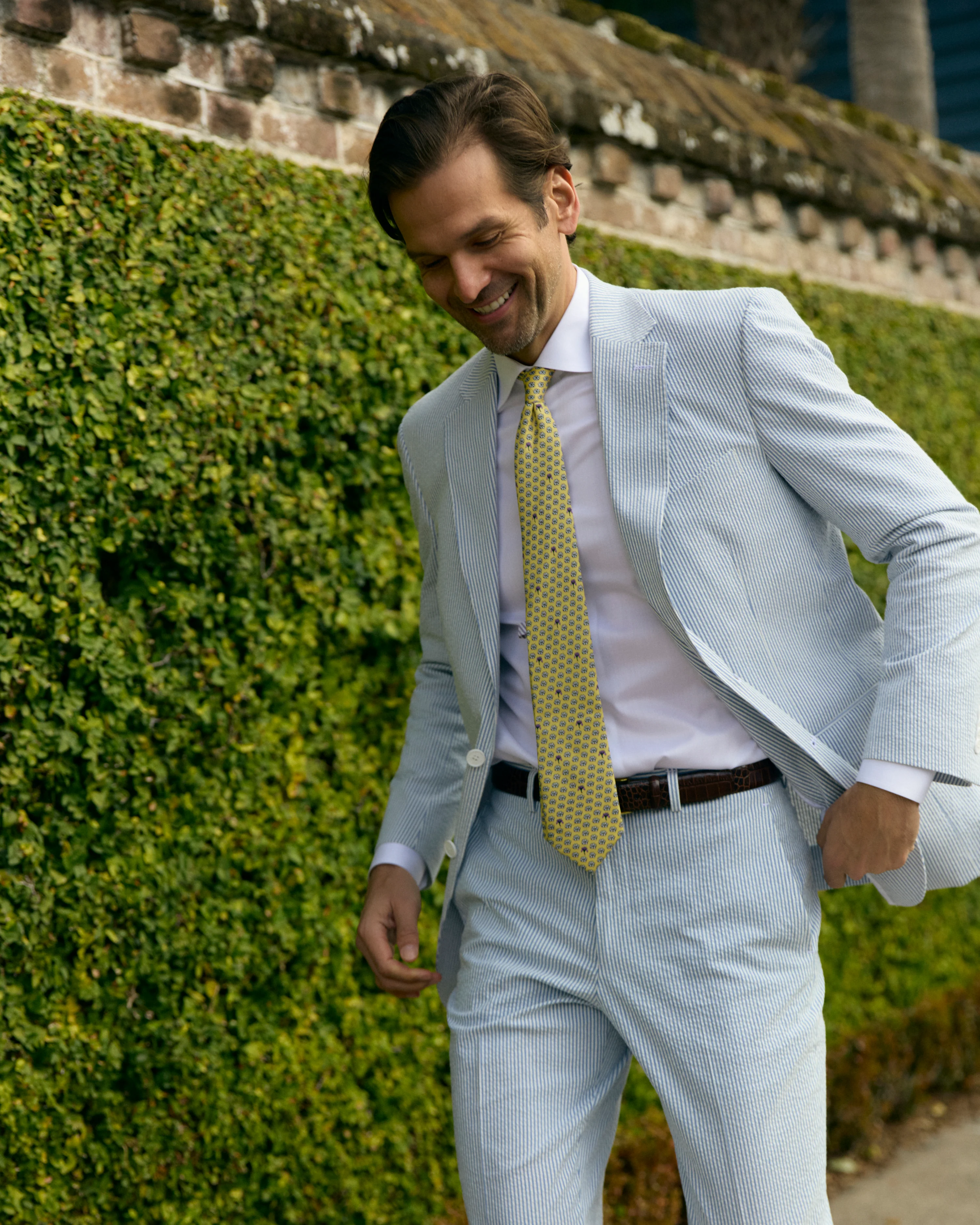 Sapphire Blue Seersucker Stretch Sport Coat | Seersucker Suit Separates - Image 9
