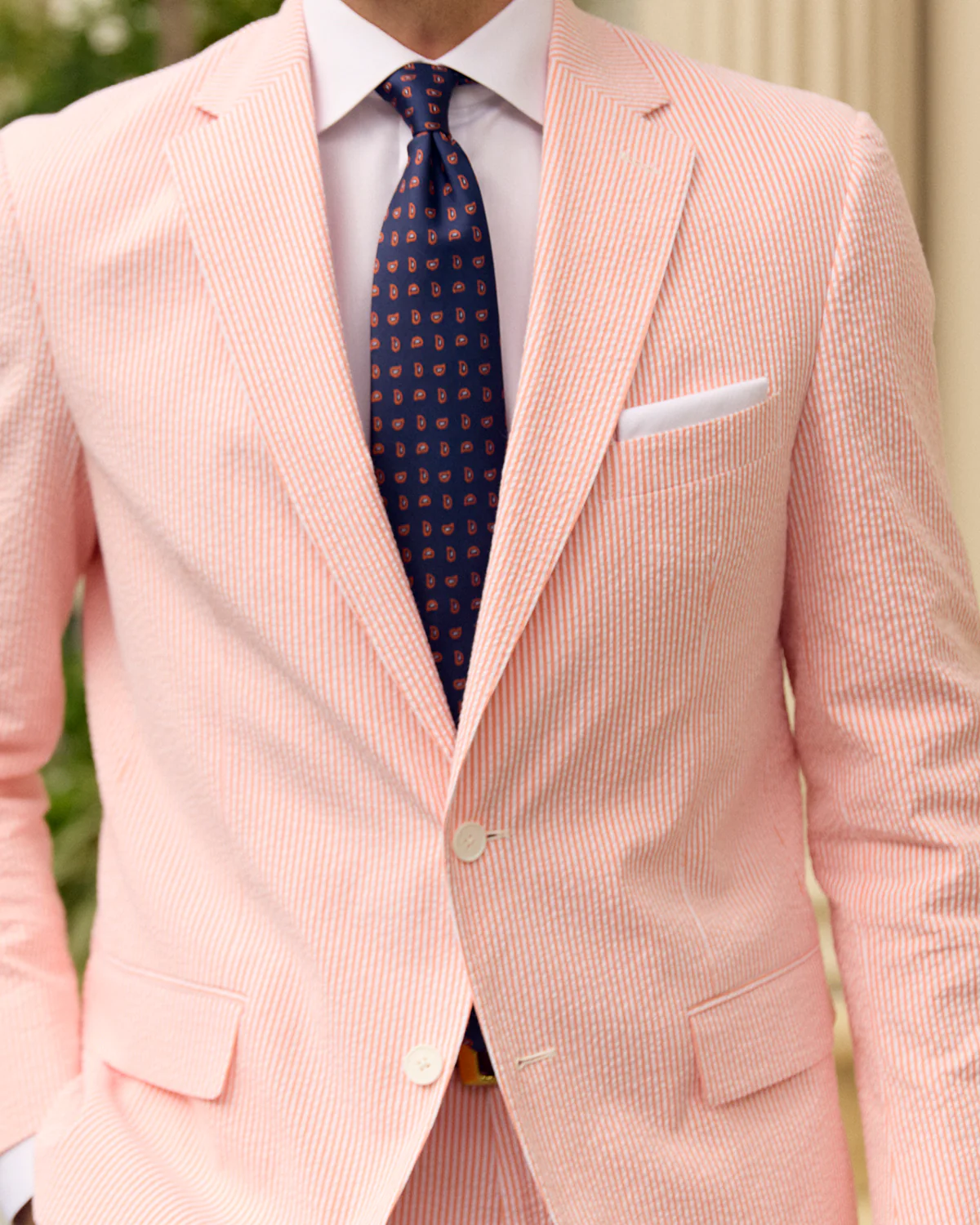 Satsuma Orange Seersucker Sport Coat | Seersucker Suit Separates - Image 3