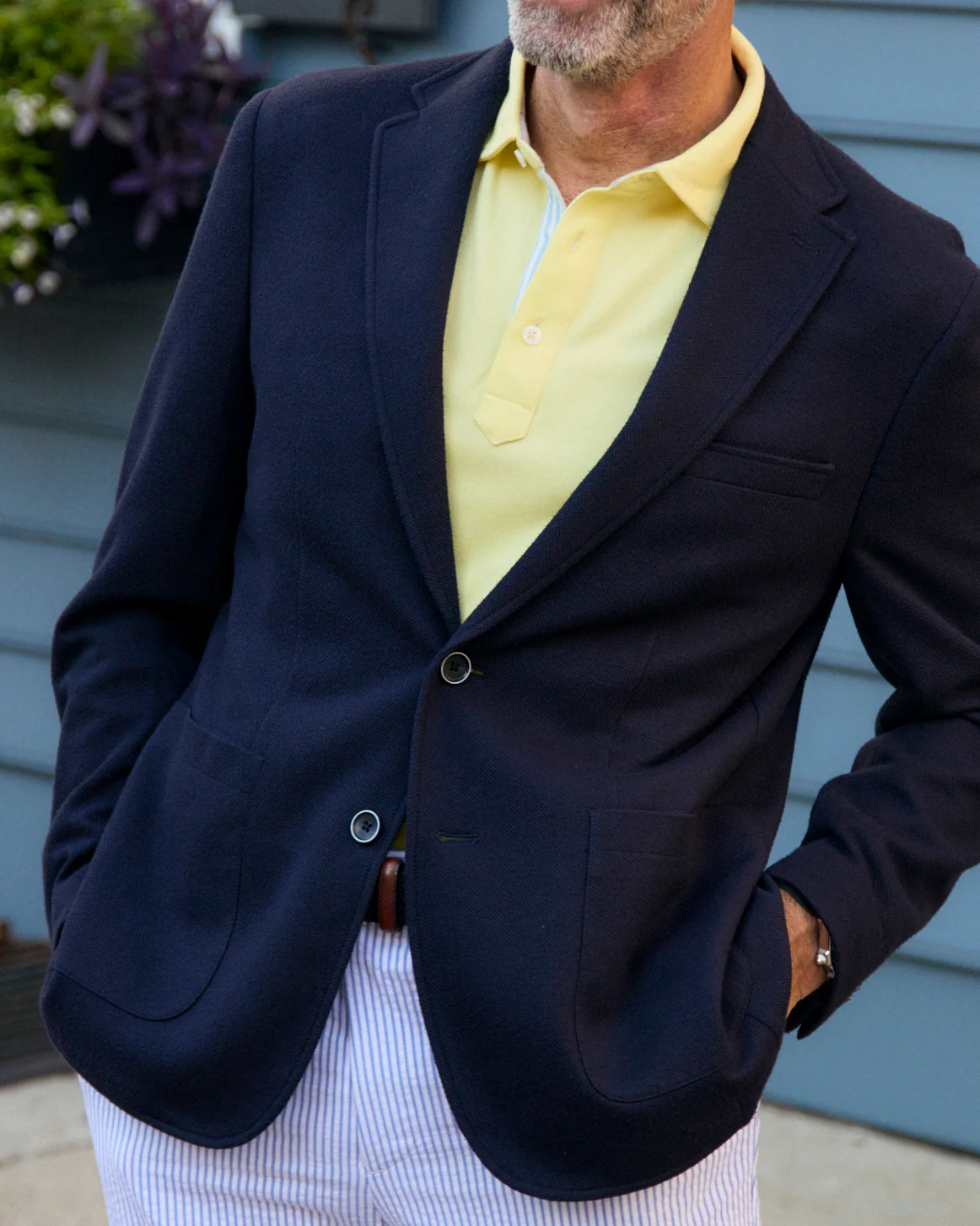 Traveler Navy Knit Blazer - Tailored Fit - Image 2