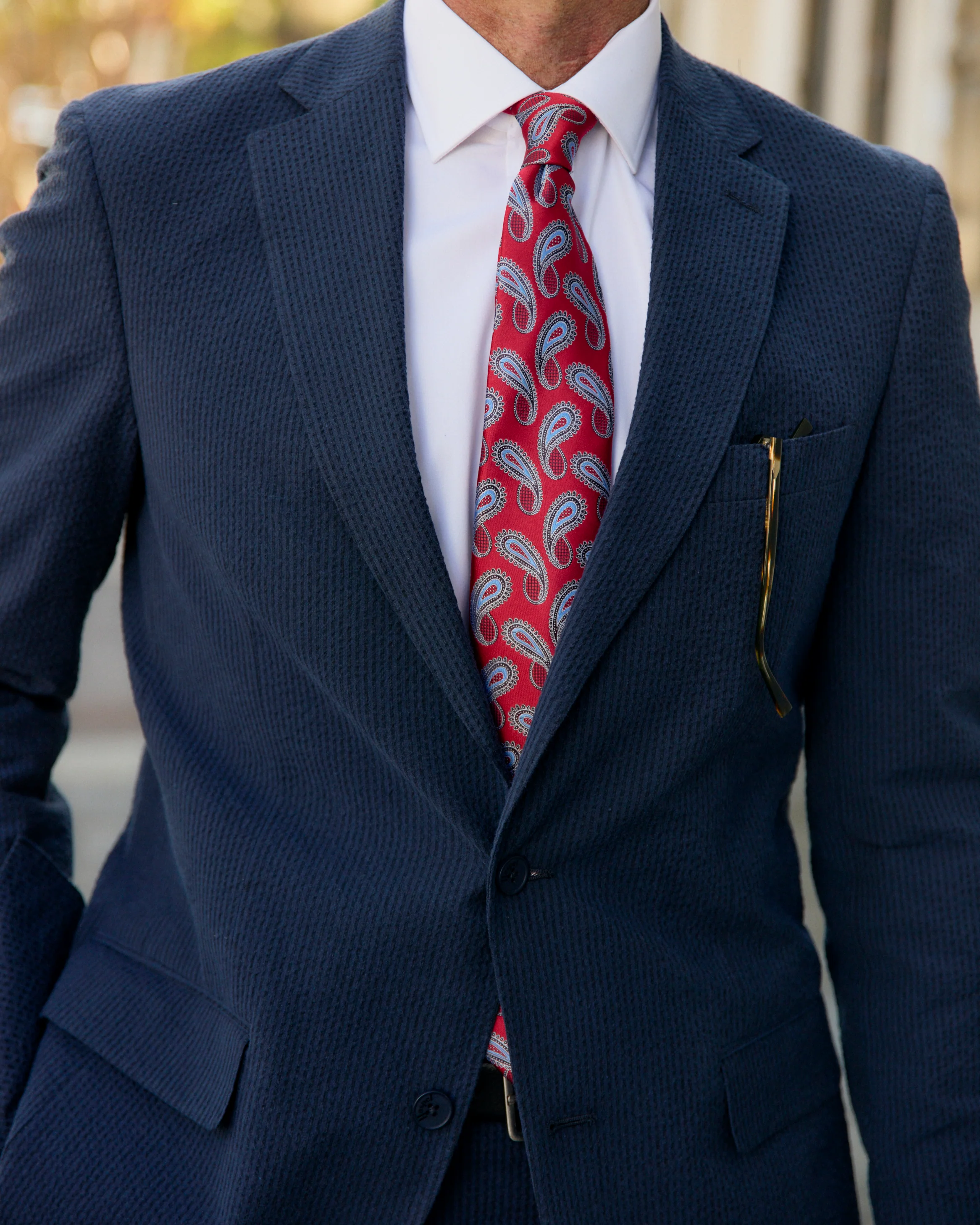 Vieux Carre Navy/Black Seersucker Stretch Sport Coat - Image 4