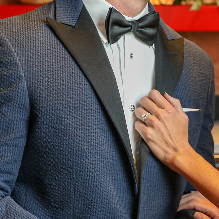 Vieux Carre Navy/Black Seersucker Stretch Tuxedo - Image 3